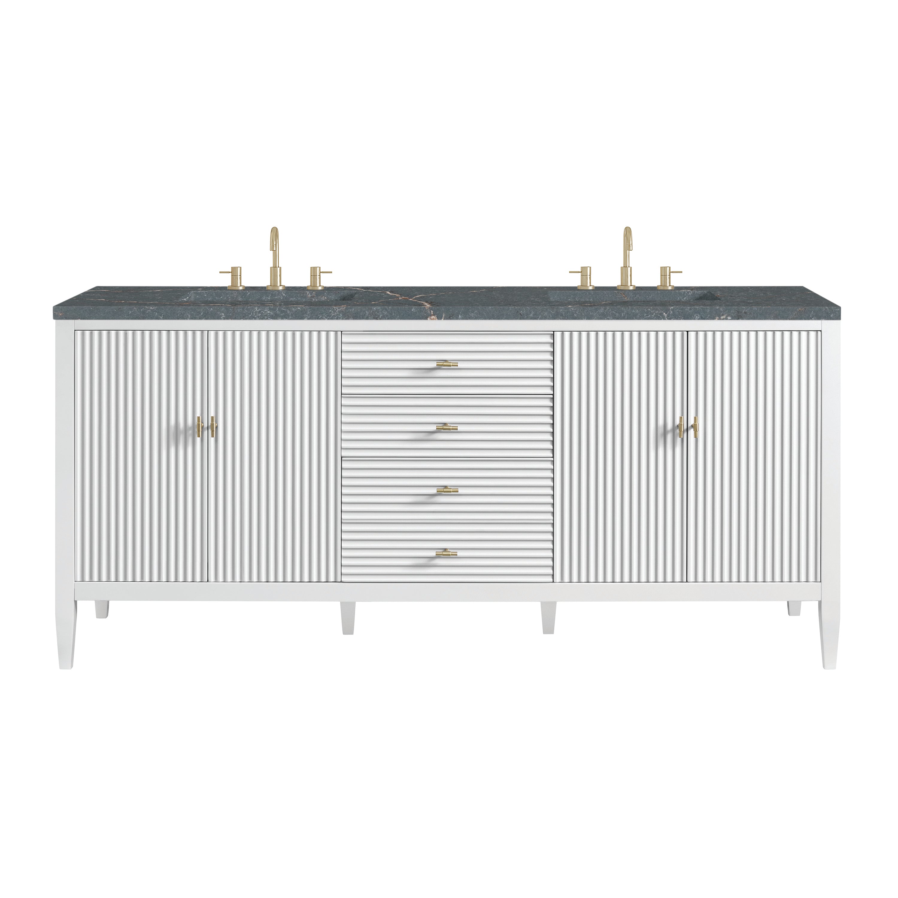 James Martin Vanities Myrrin 72" Double Vanity - Bright White