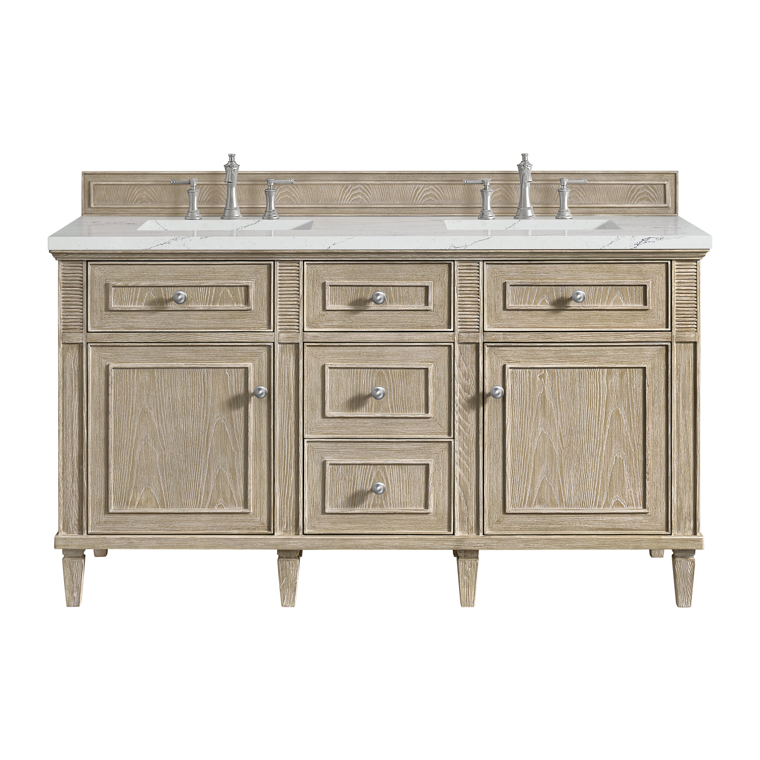 James Martin Vanities Lorelai 60" Double Vanity - Whitewashed Oak