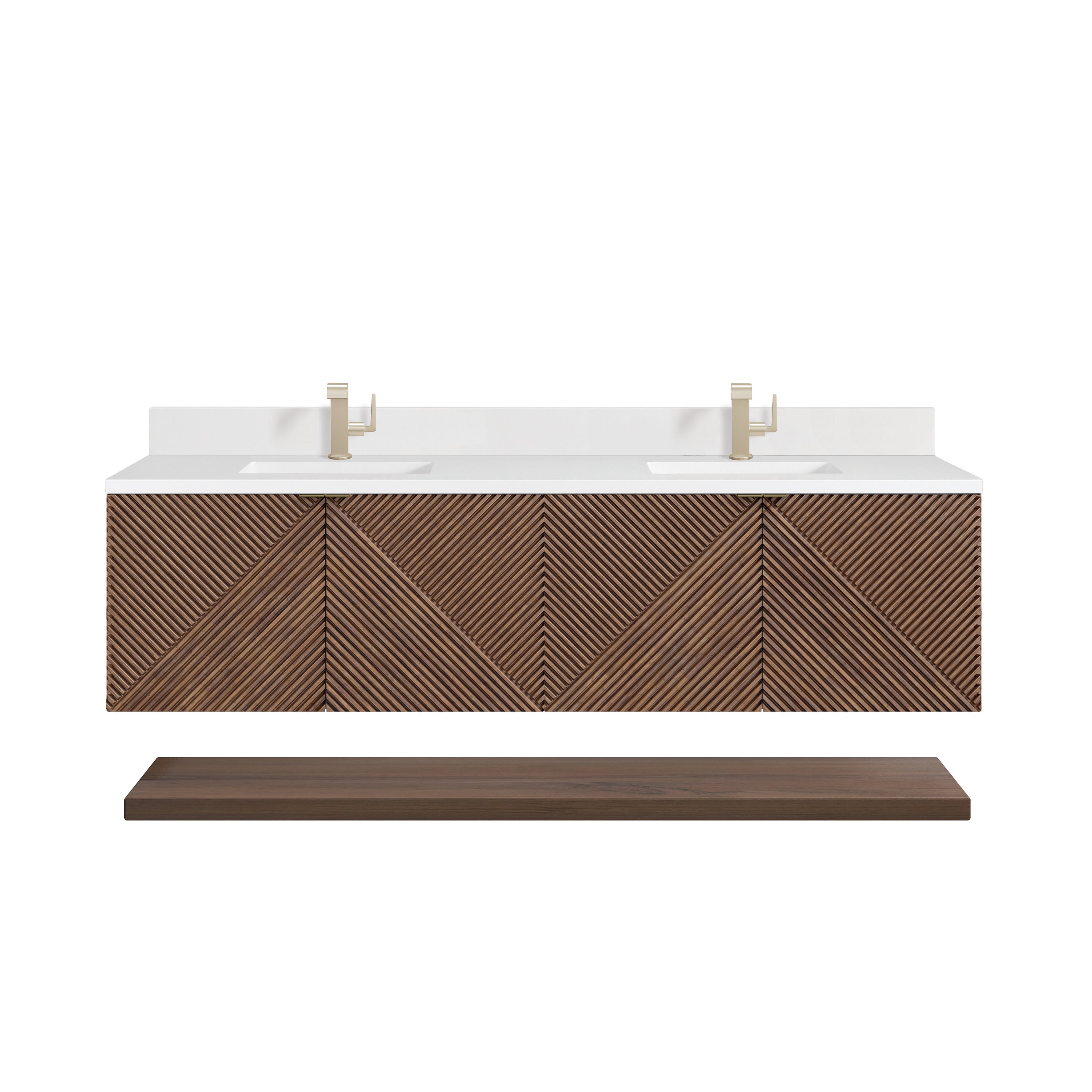 James Martin Vanities Marcello 72" Double Vanity - Chestnut