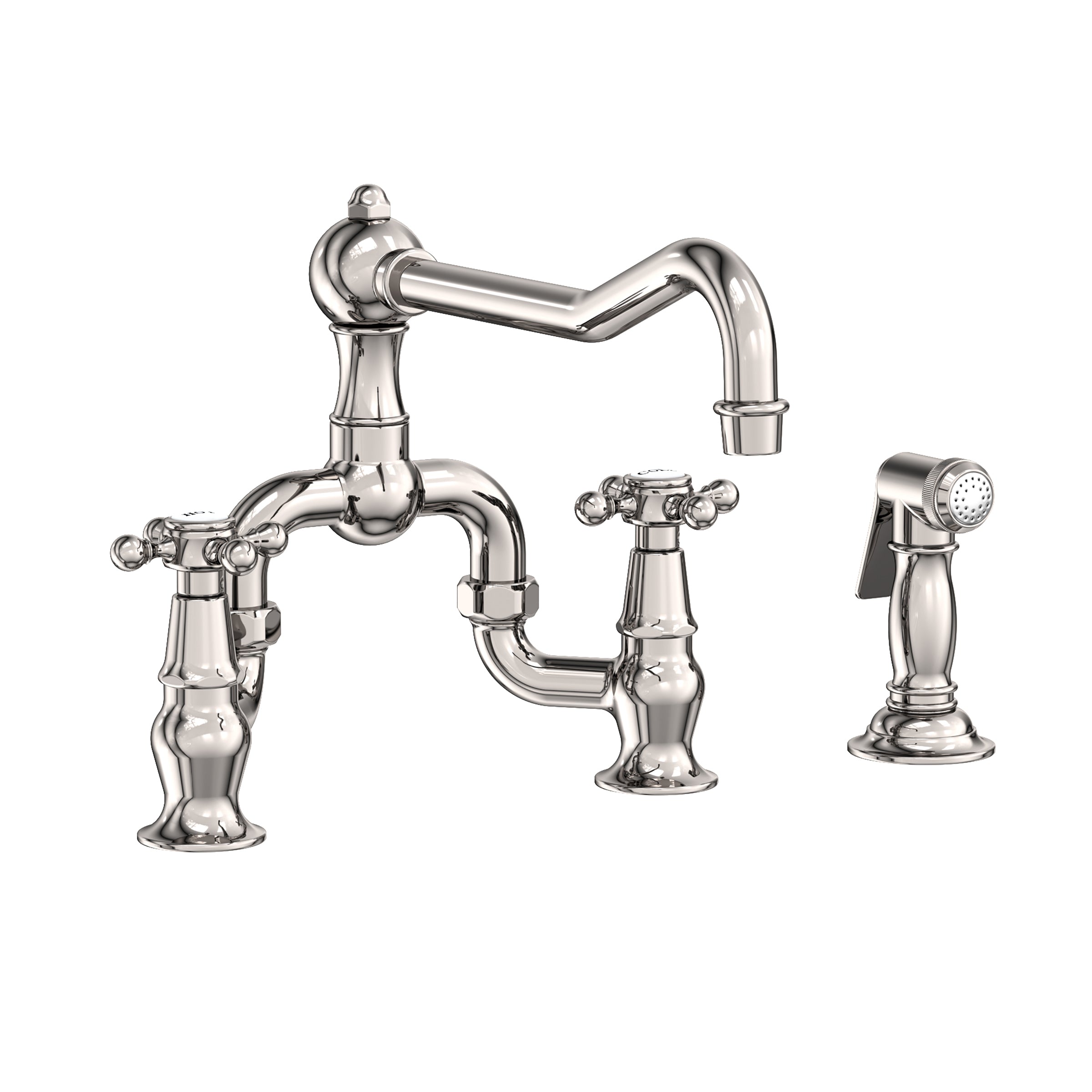 Newport Brass Chesterfield Kitchen Bridge Faucet with Side Spray