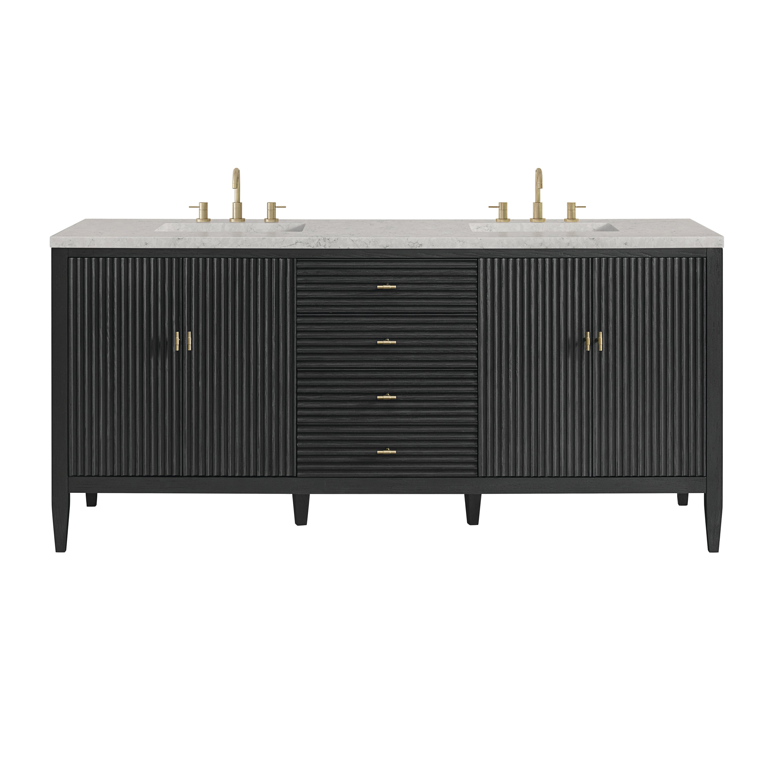 James Martin Vanities Myrrin 72" Double Vanity - Carbon Oak