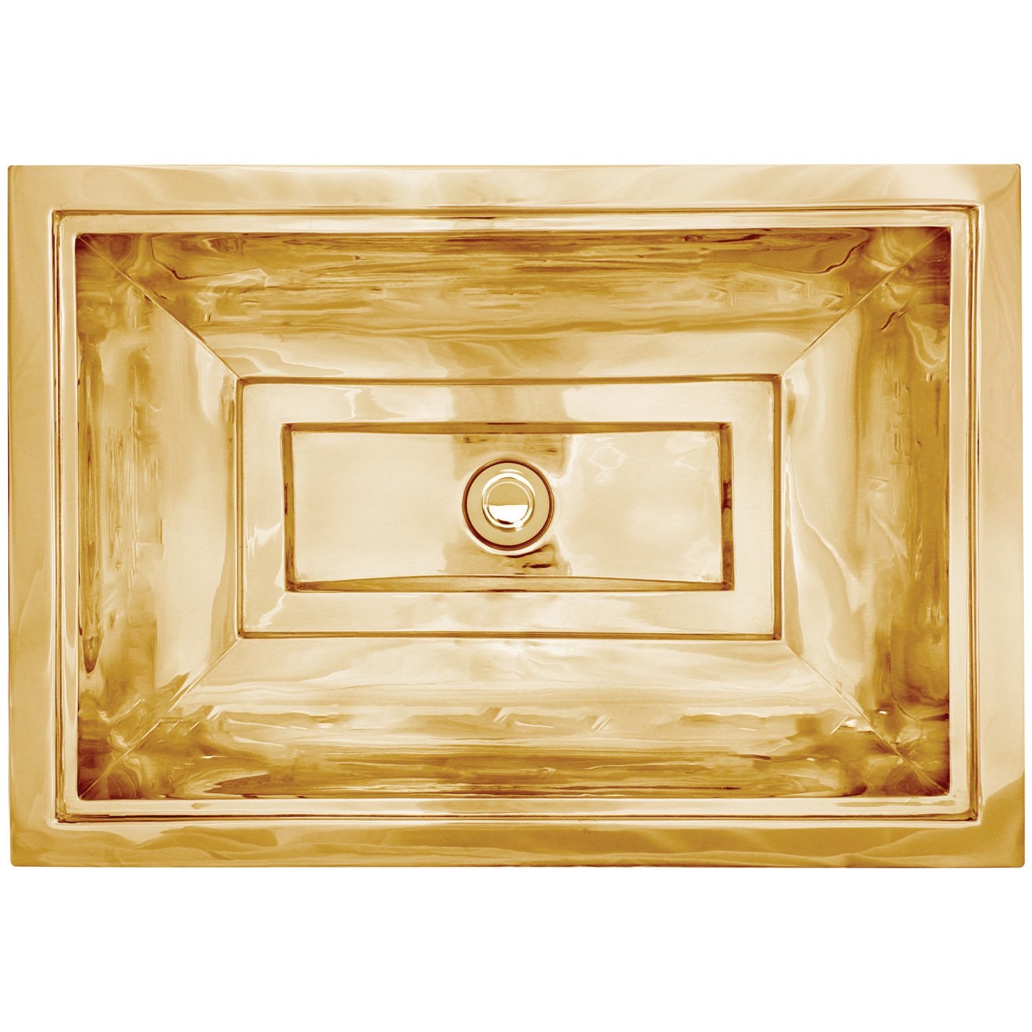 Linkasink Tiffany Rectangular Smooth Metal Drop-In or Undermount Sink 21.75"