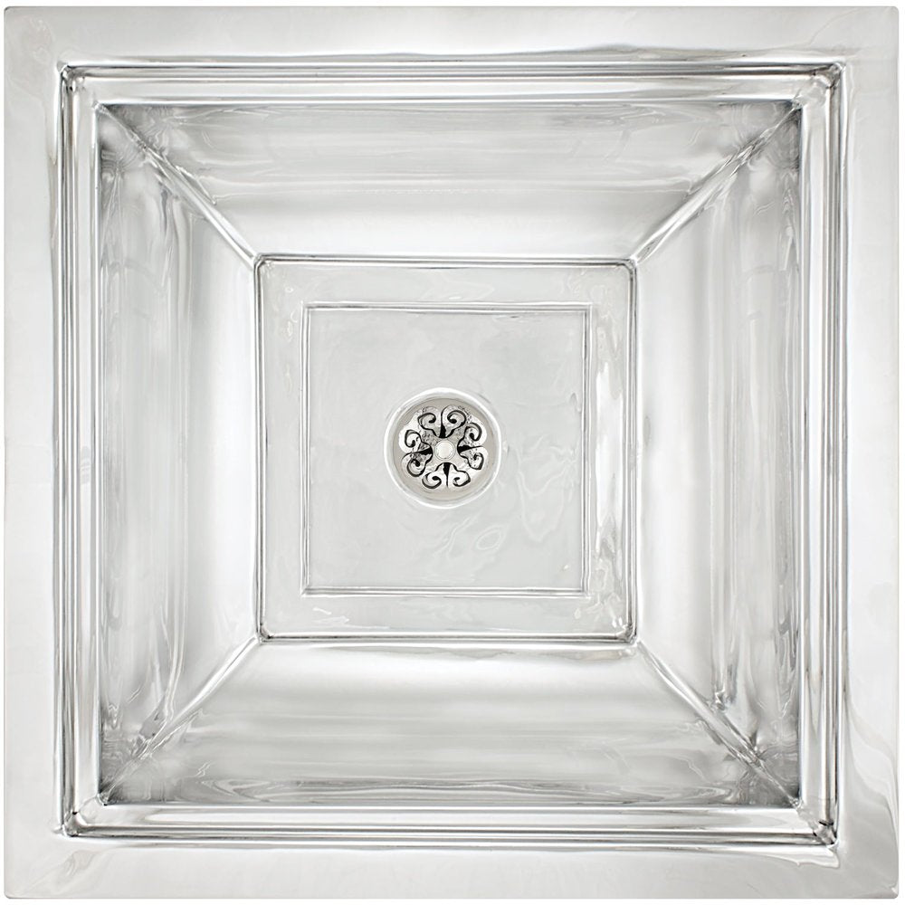 Linkasink Tiffany Square Smooth Metal Drop-In or Undermount Sink 16"