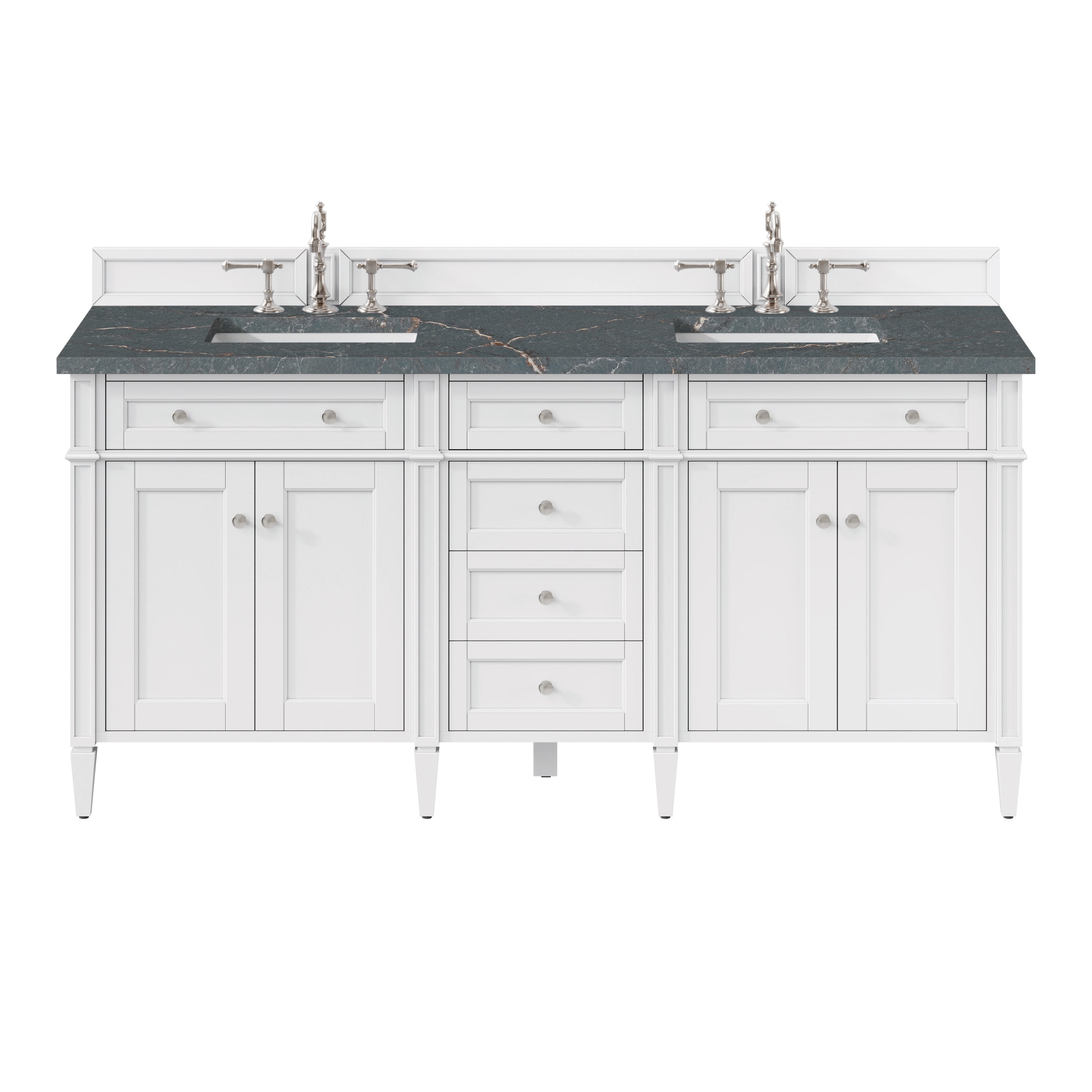 James Martin Vanities Brittany 72" Double Vanity - Bright White