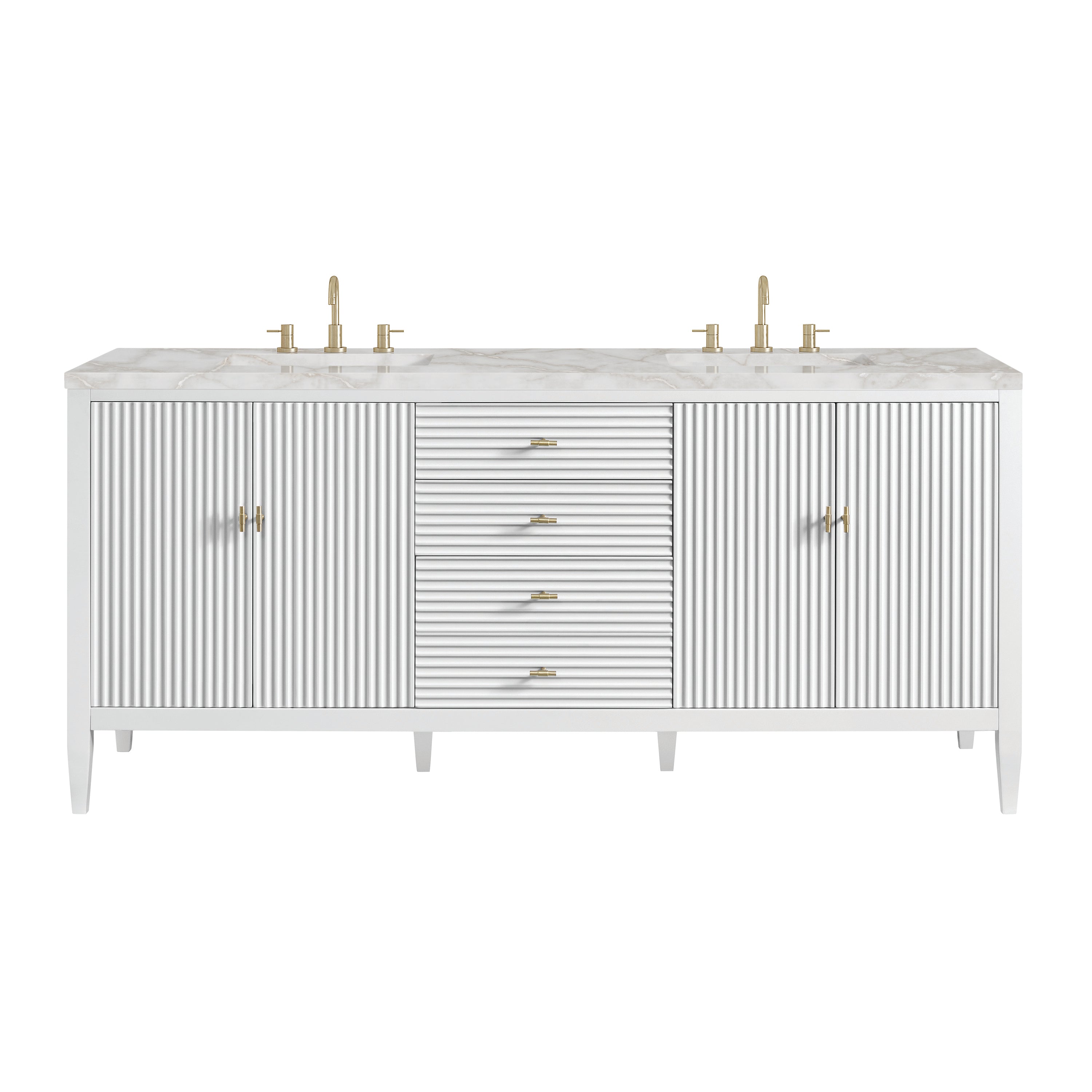 James Martin Vanities Myrrin 72" Double Vanity - Bright White