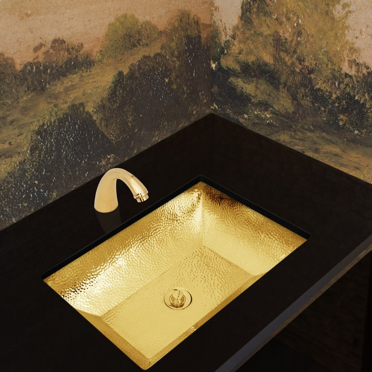 polished unlacquered brass sink