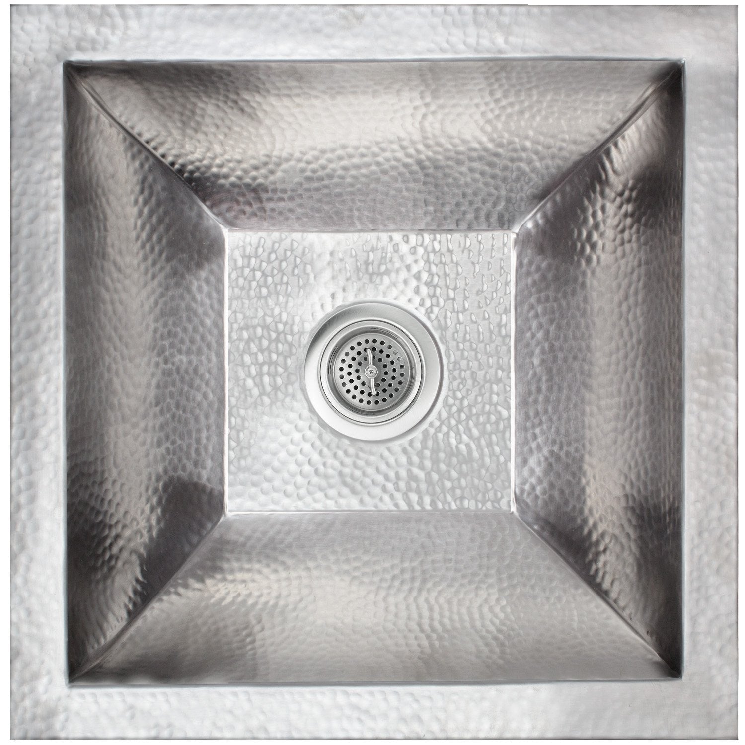 Linkasink Coco Hammered Builder's Series Drop-In or Undermount Sink 16" with 3.5"