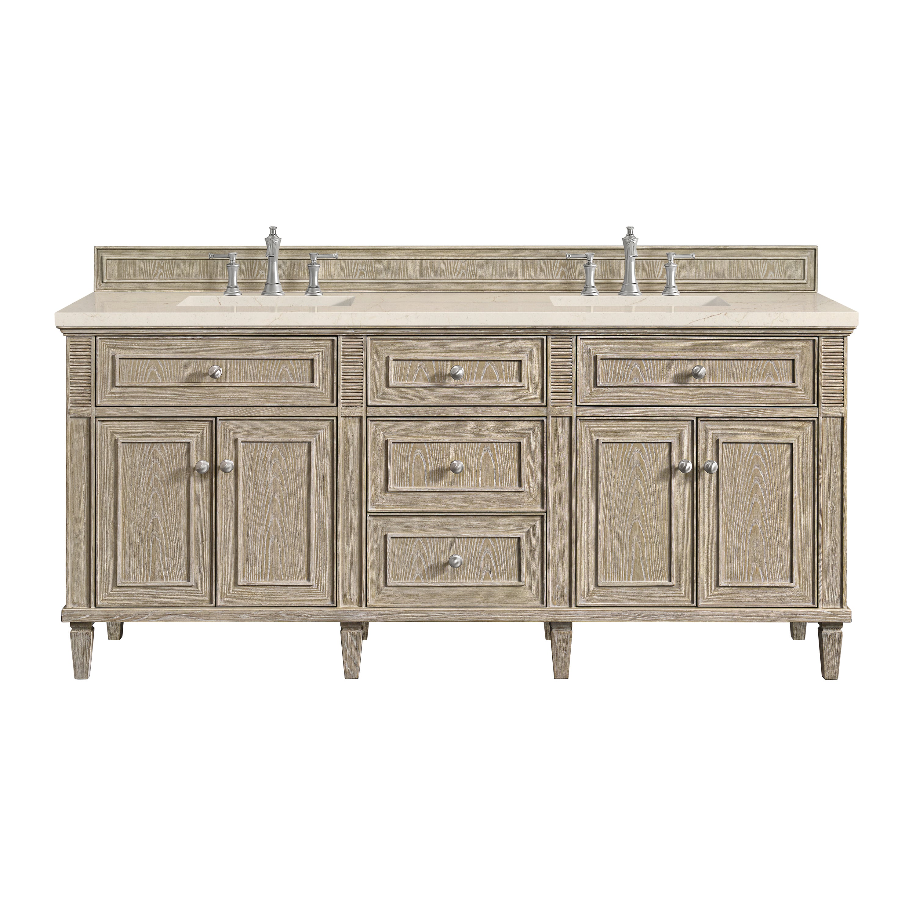 James Martin Vanities Lorelai 72" Double Vanity - Whitewashed Oak