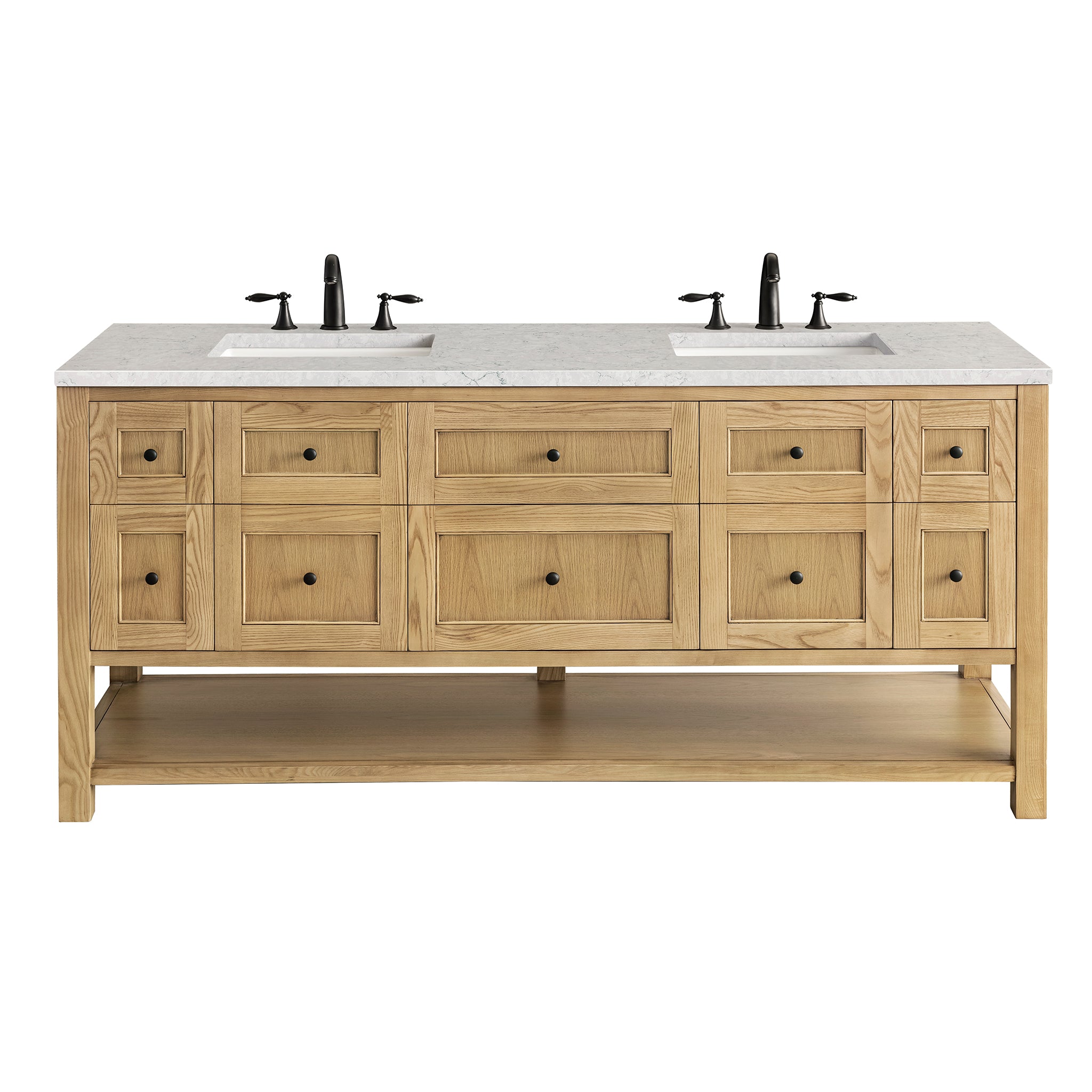 James Martin Vanities Breckenridge 72" Double Vanity - Light Natural Oak