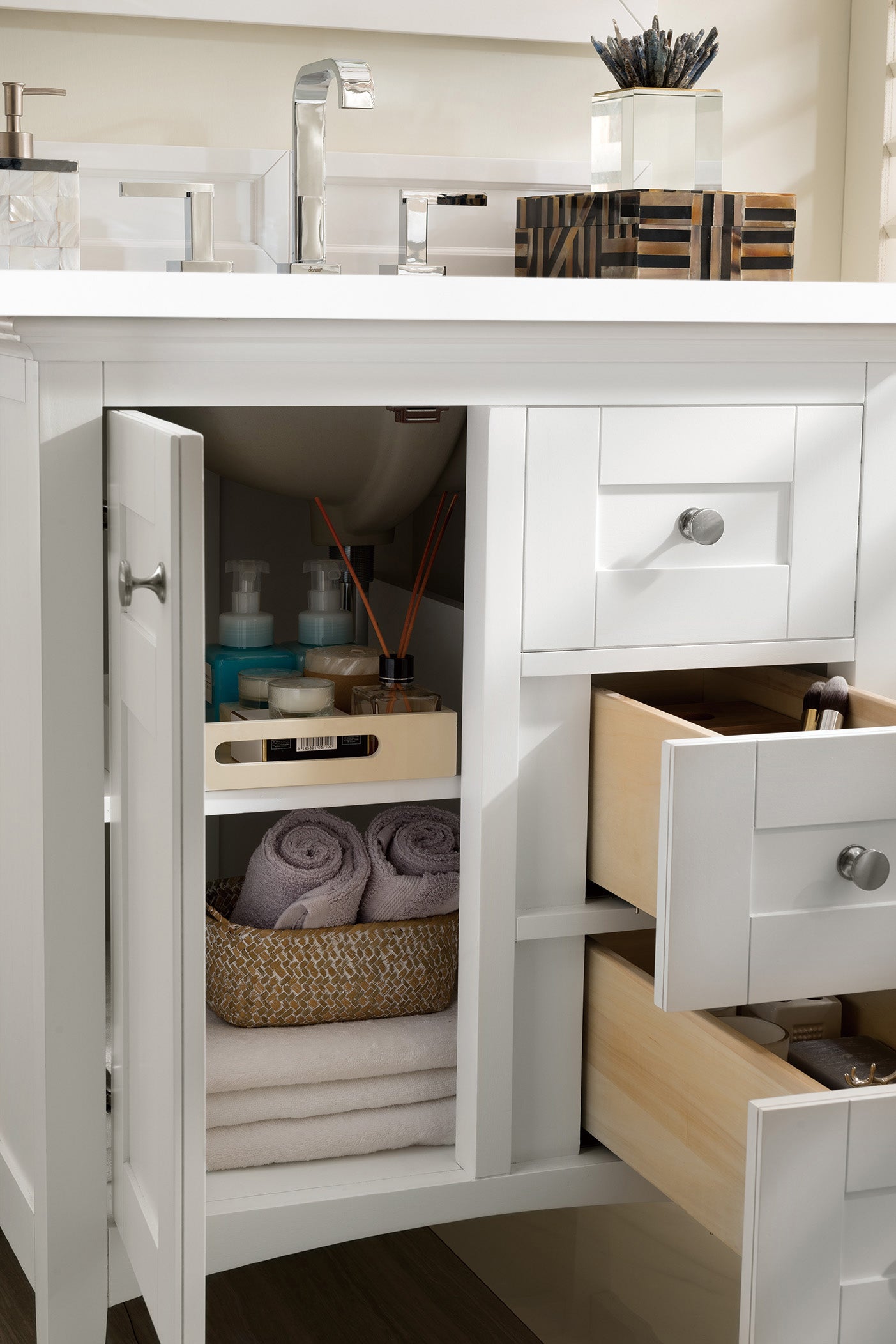 white zeus quartz top vanity