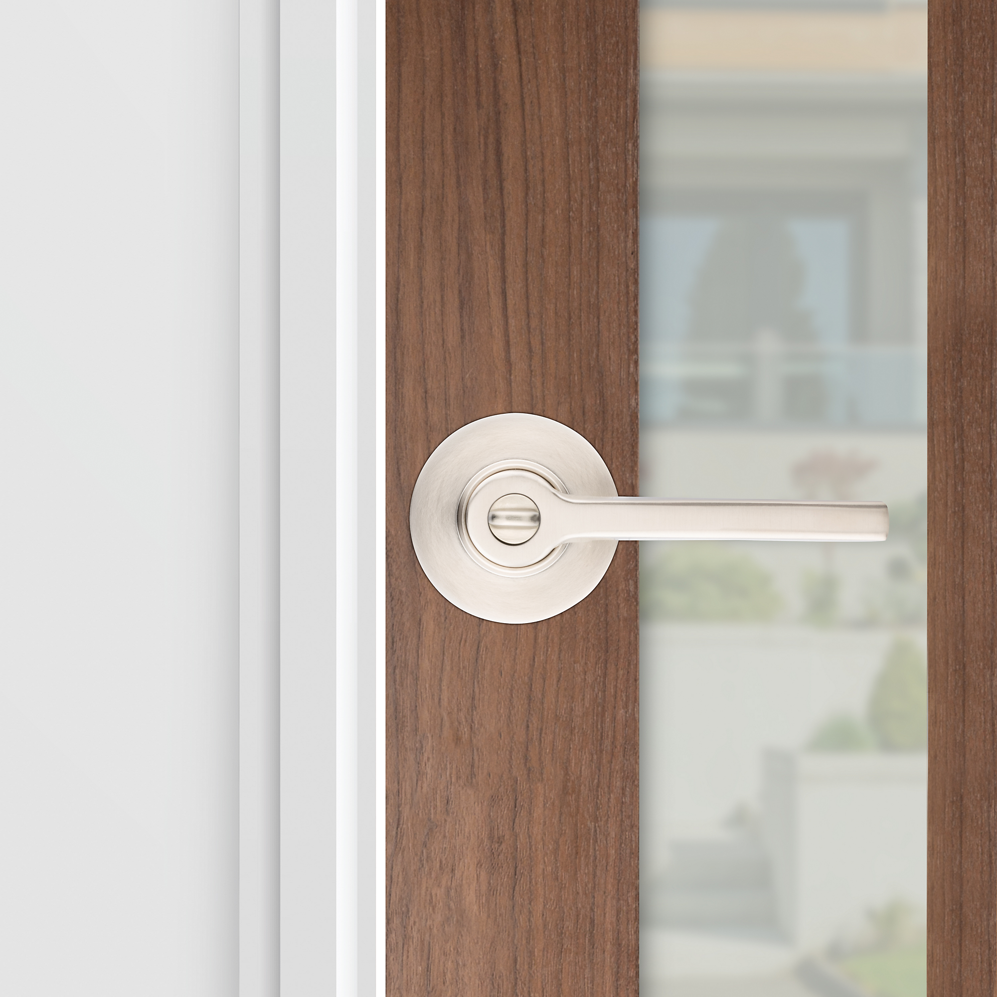 satin nickel lever