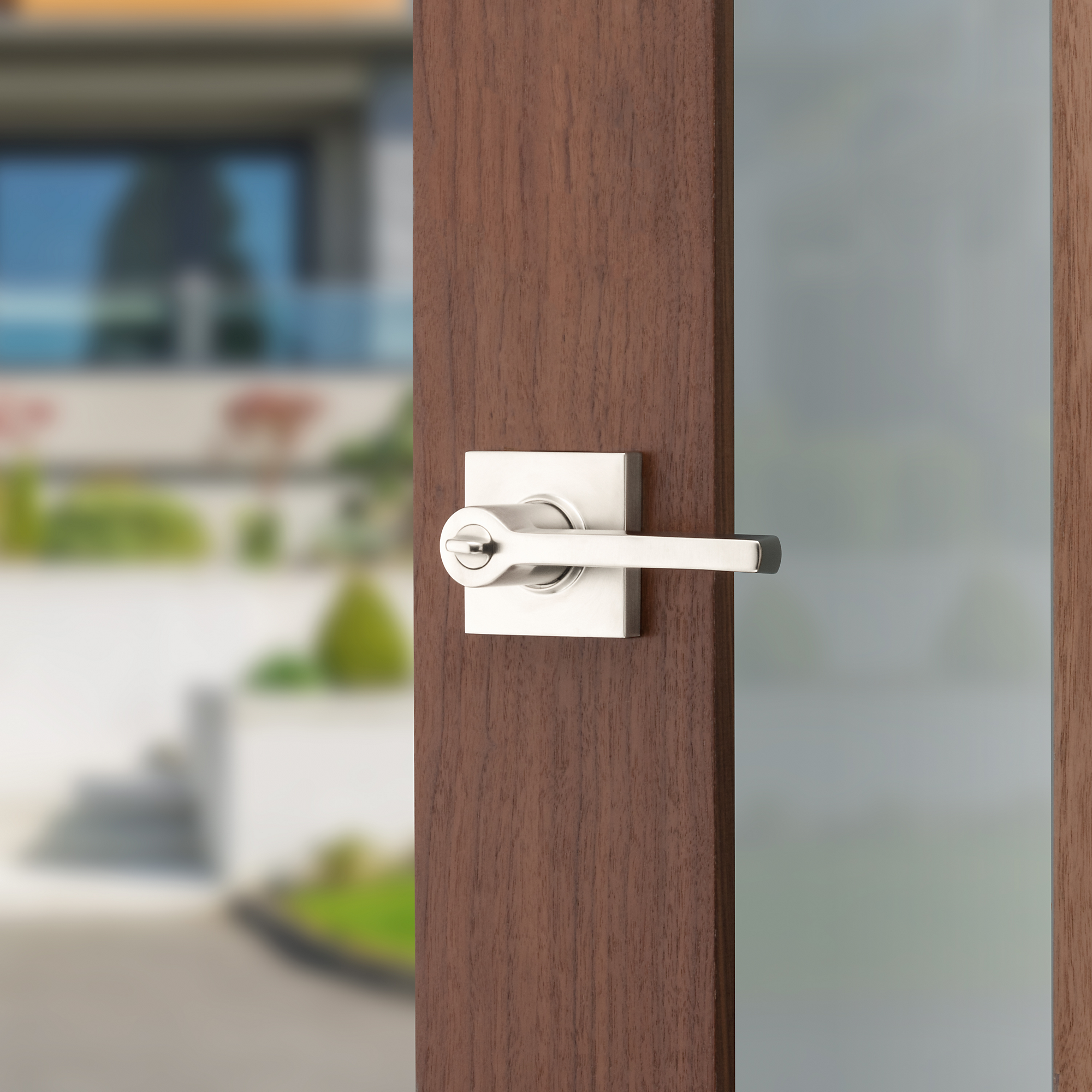 satin nickel lever