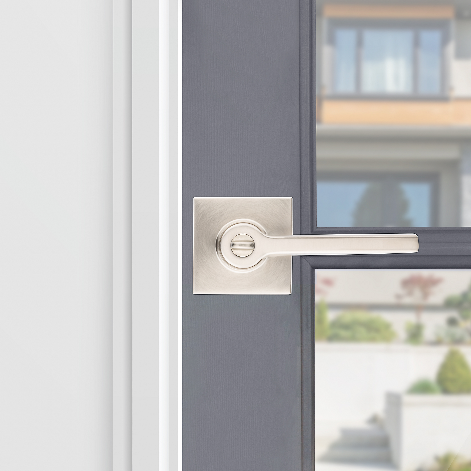 satin nickel lever