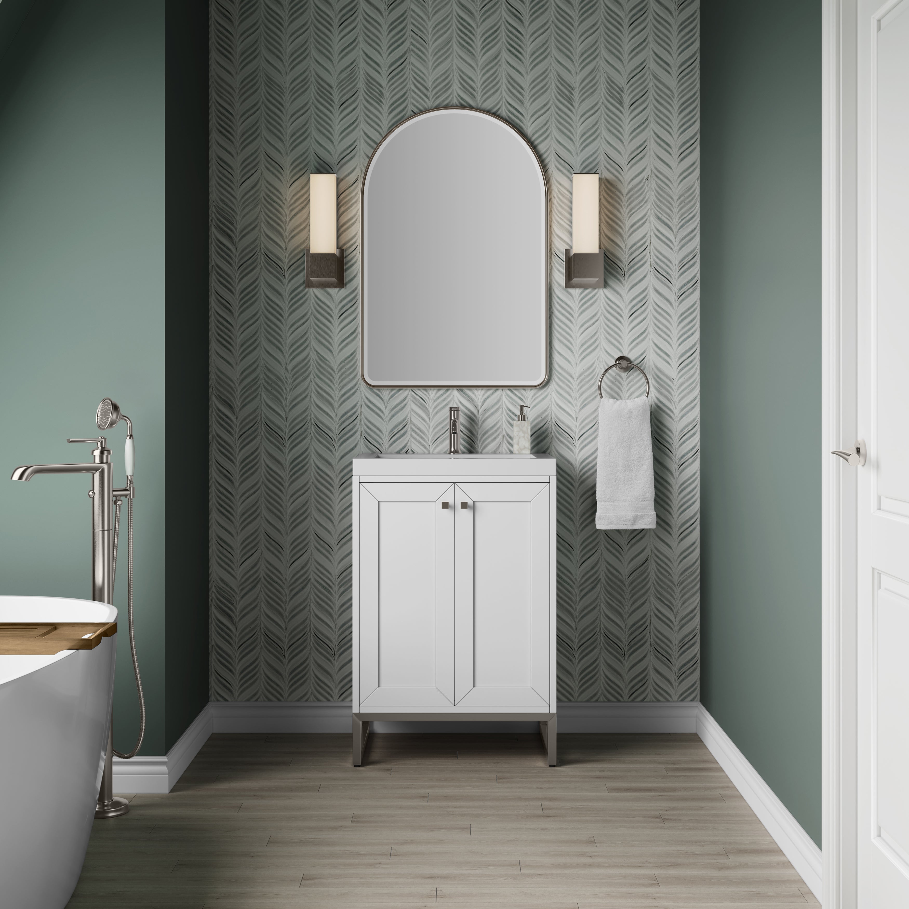 glossy white vanity