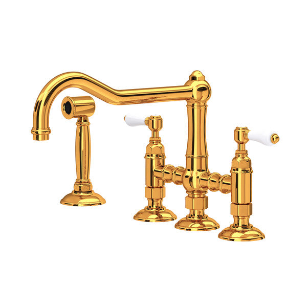 Rohl Acqui Bridge Kitchen Faucet with Side Spray