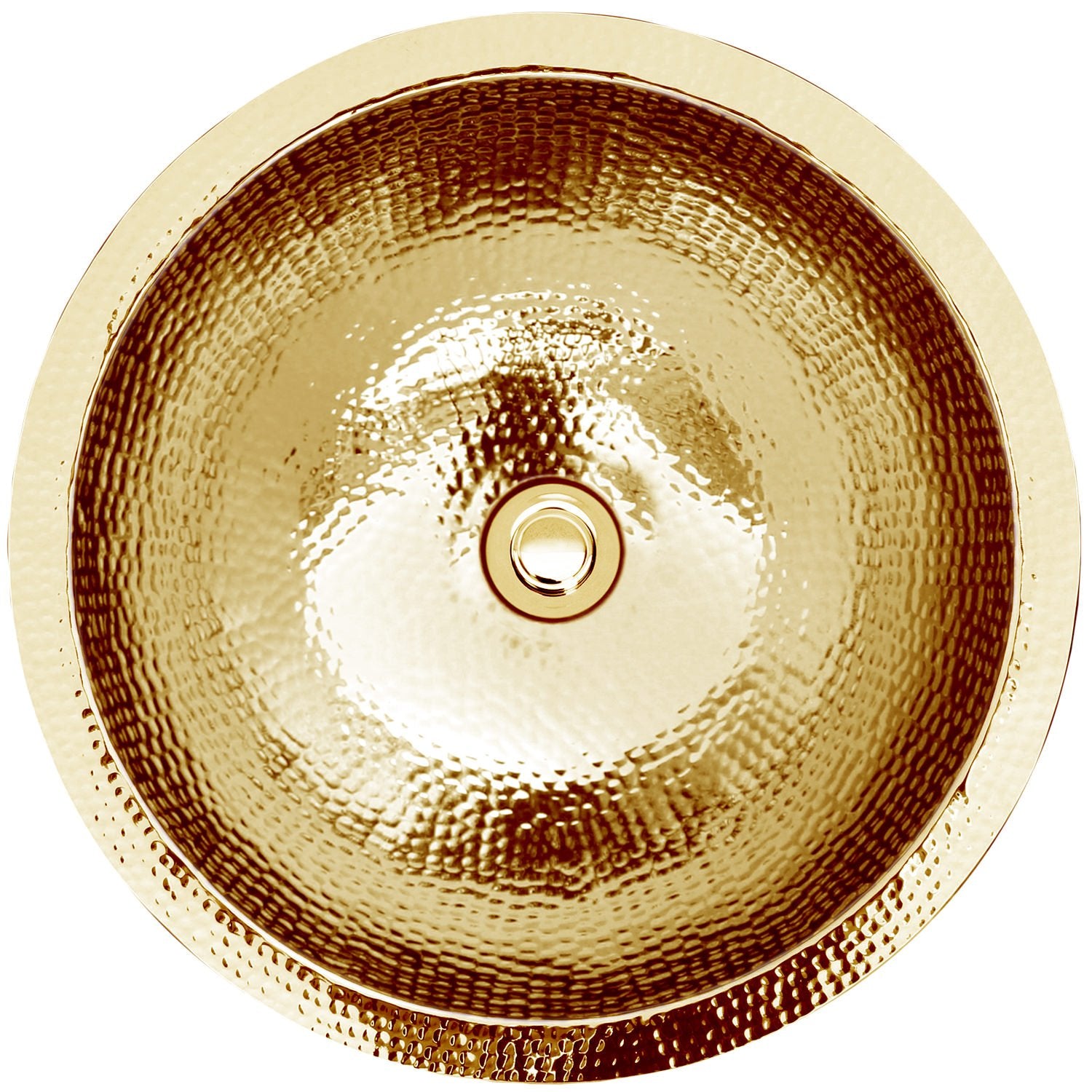 Linkasink Hammered Small Round Drop-In or Undermount Sink 13.5"