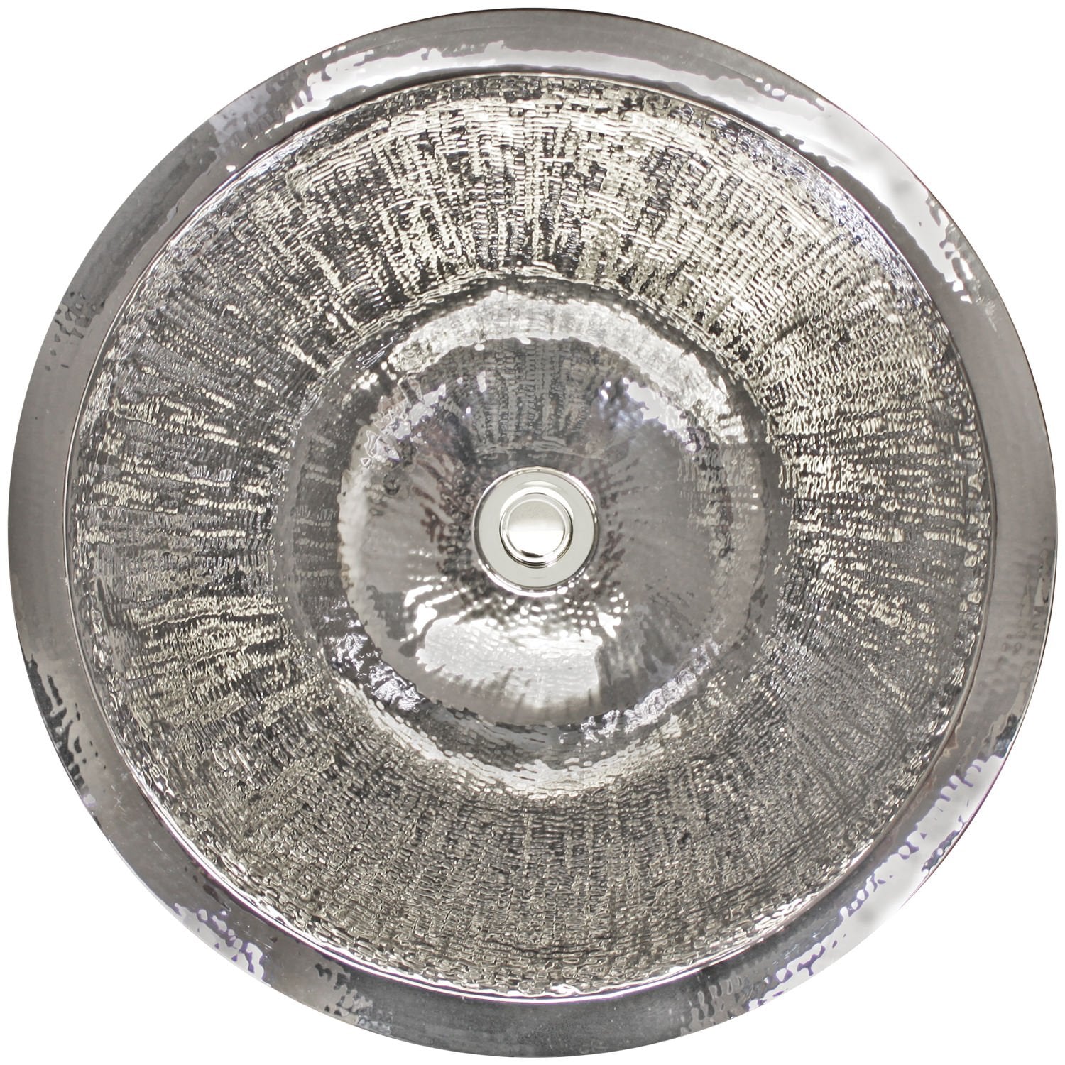 Linkasink Hammered Small Round Drop-In or Undermount Sink 13.5"