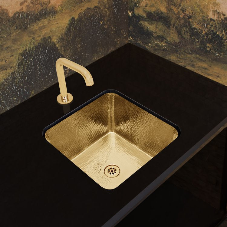 satin unlacquered brass sink