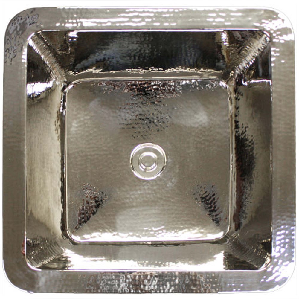 Linkasink Hammered Large Square Drop-In or Undermount Sink 20"