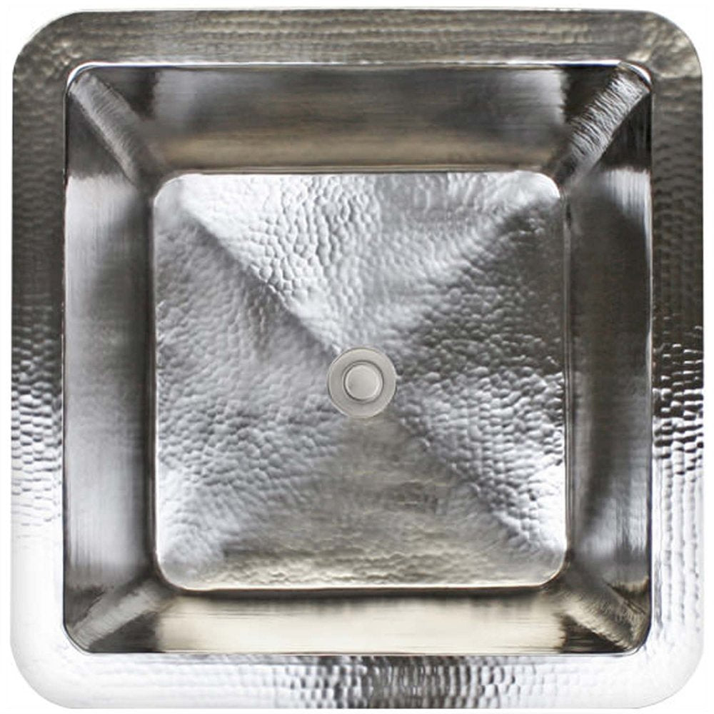Linkasink Hammered Large Square Drop-In or Undermount Sink 20"