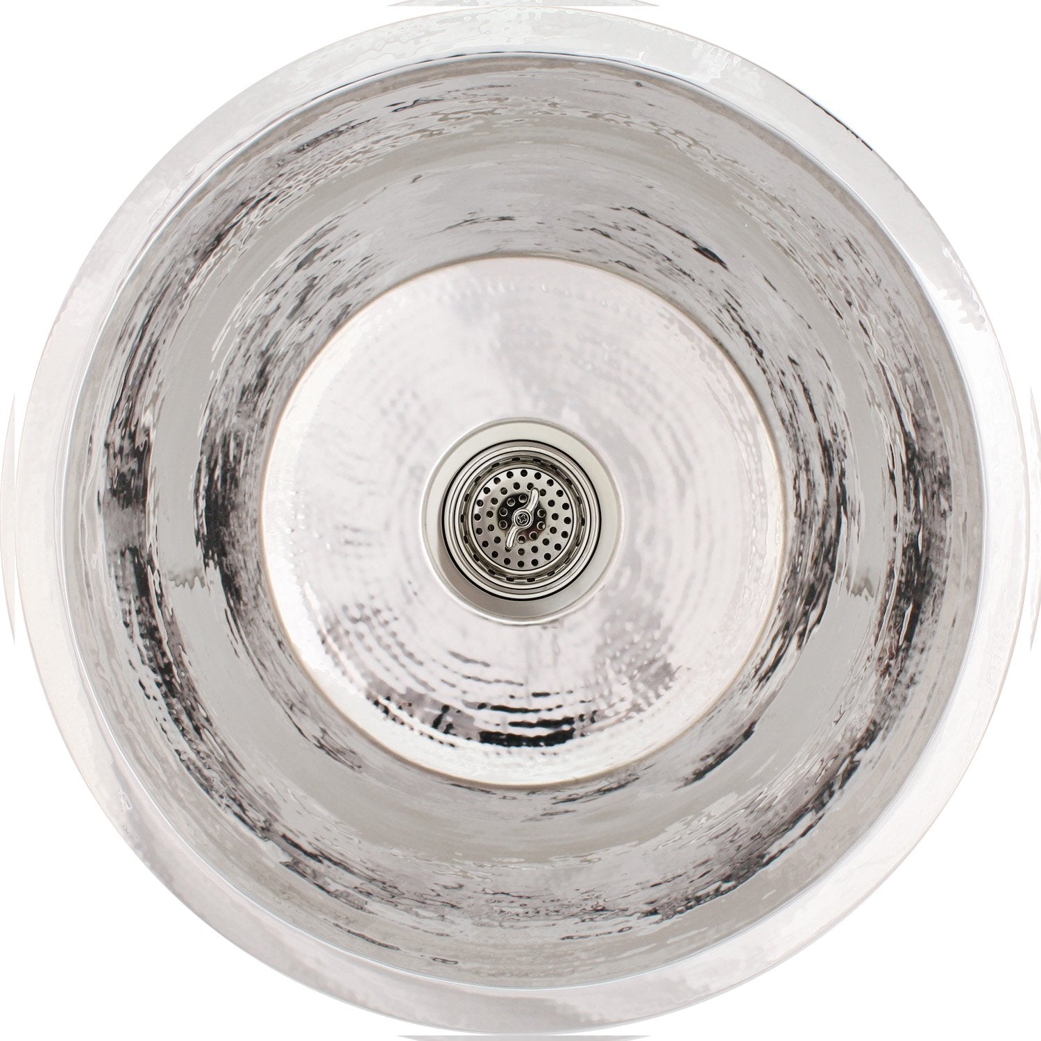 Linkasink Hammered Large Round Flat Bottom Bar/Utility Sink 19"