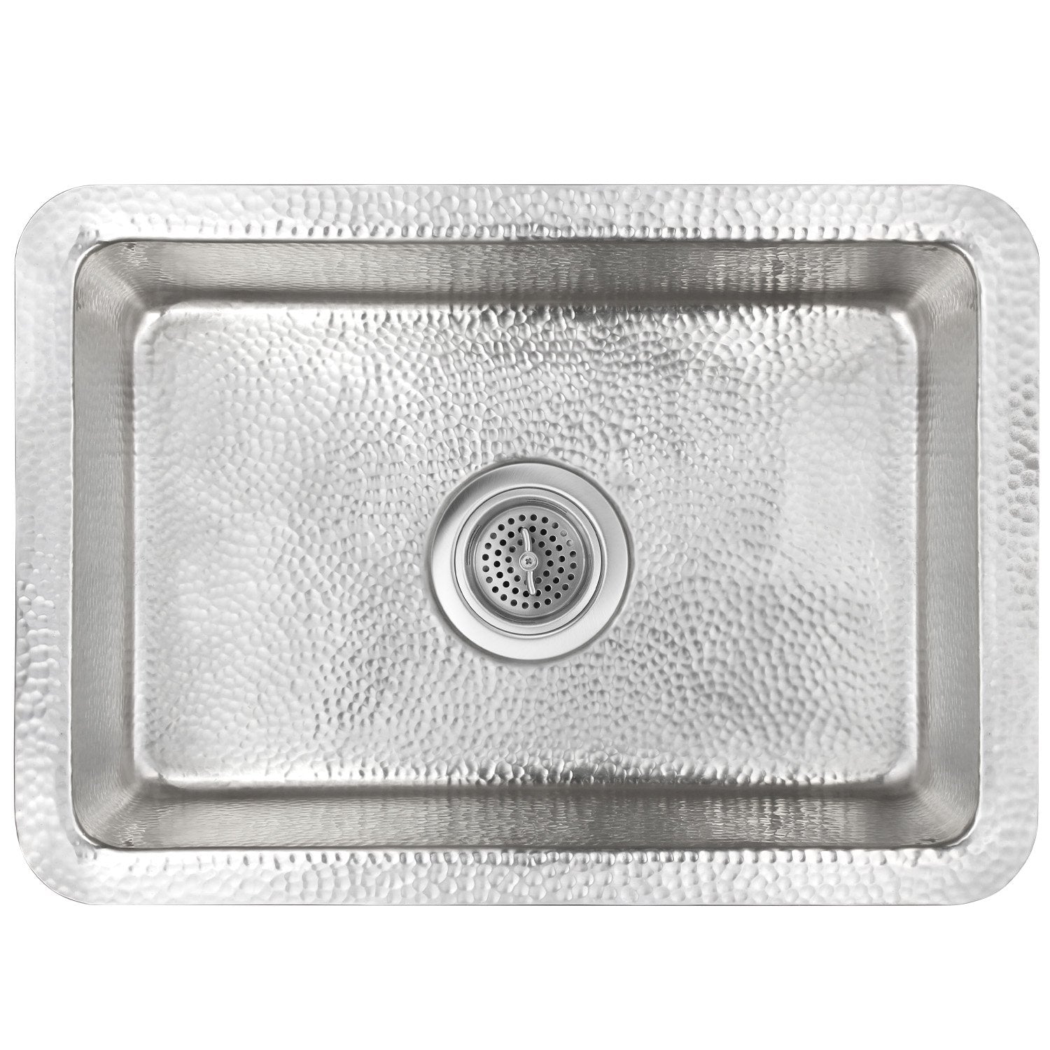 Linkasink Hammered Rectangular Box Drop-In or Undermount Sink 20"