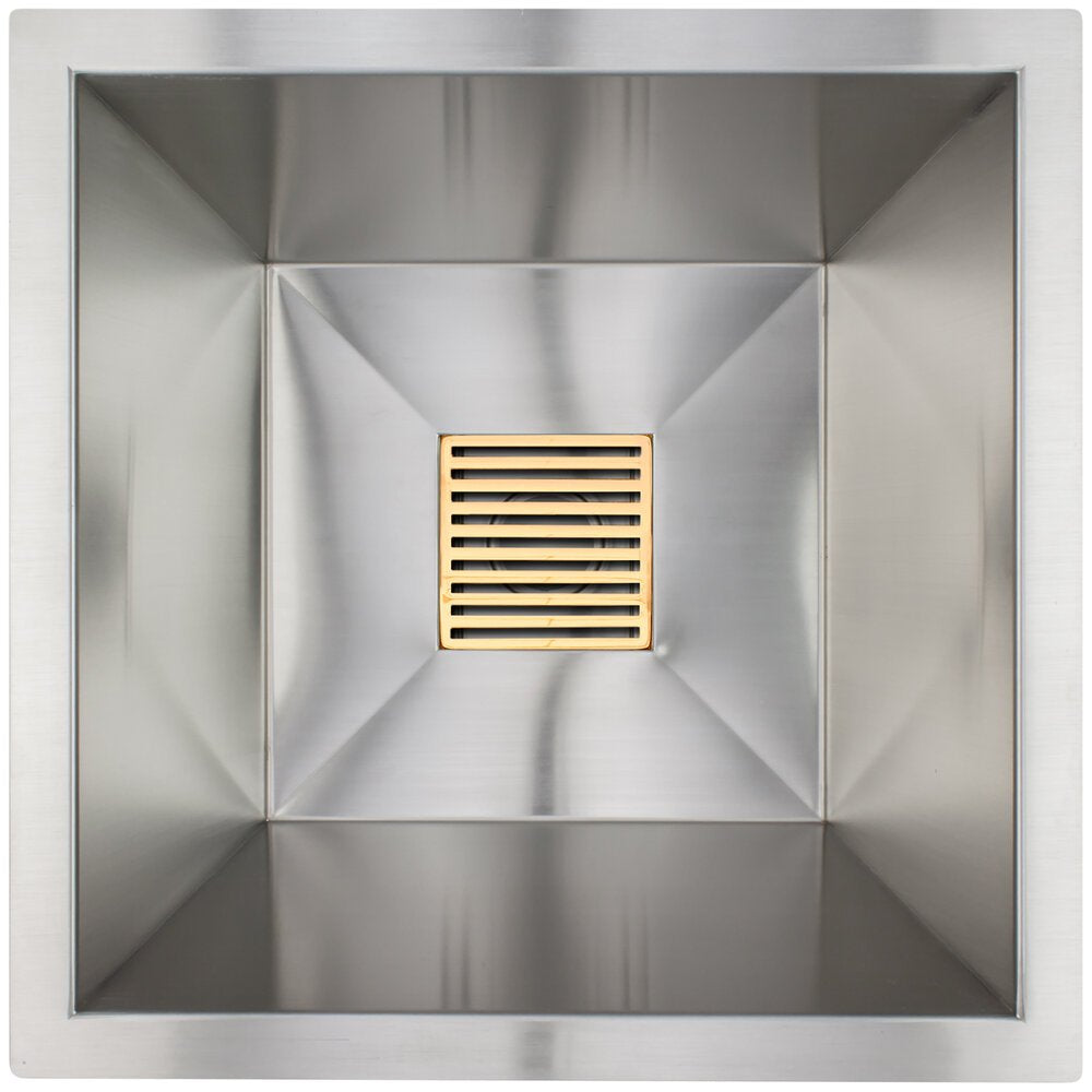 Linkasink Square Bar Sink 18" with Grate - Stainless Steel