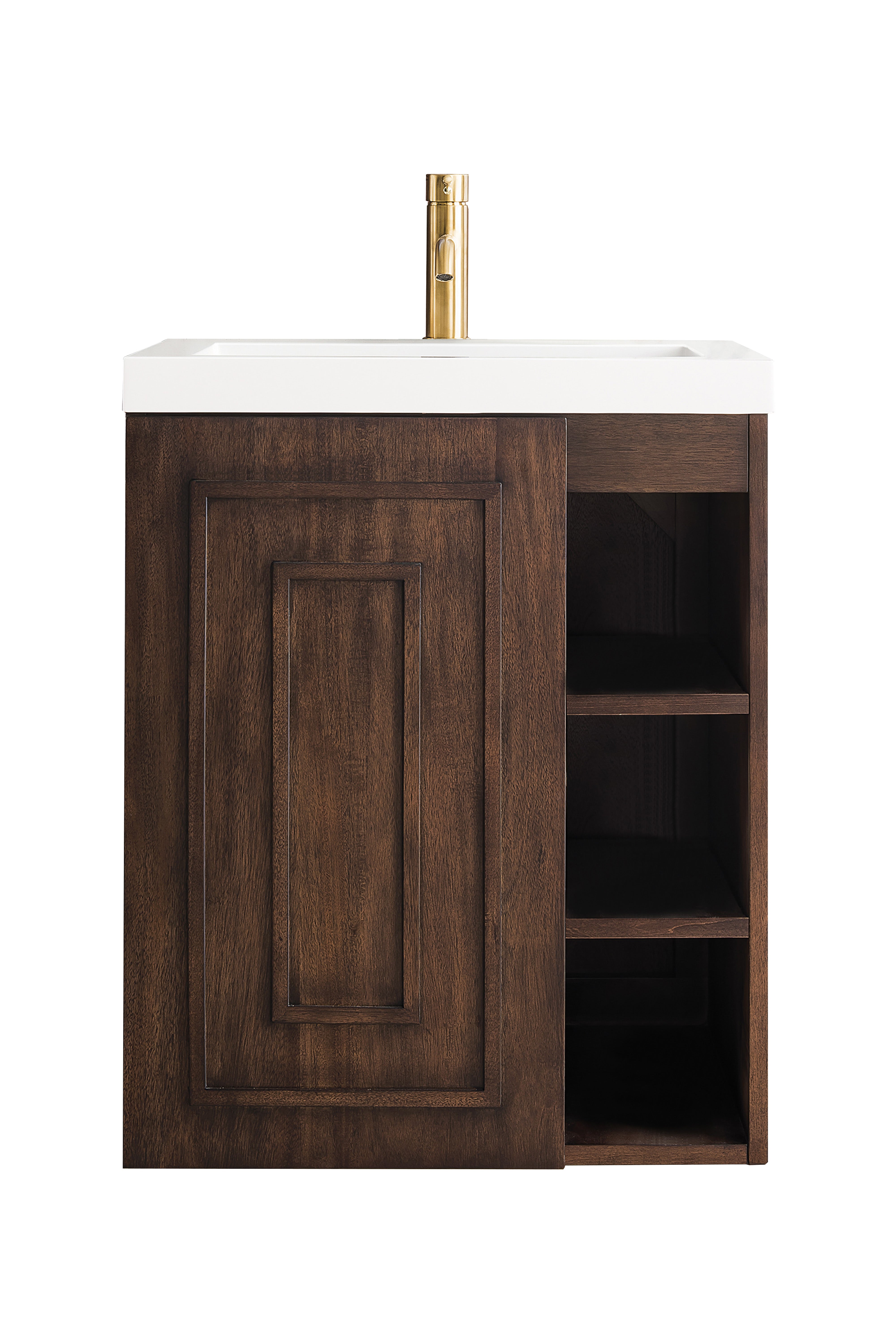 James Martin Vanities Alicante 24" Single Vanity - White Glossy Composite Stone Top