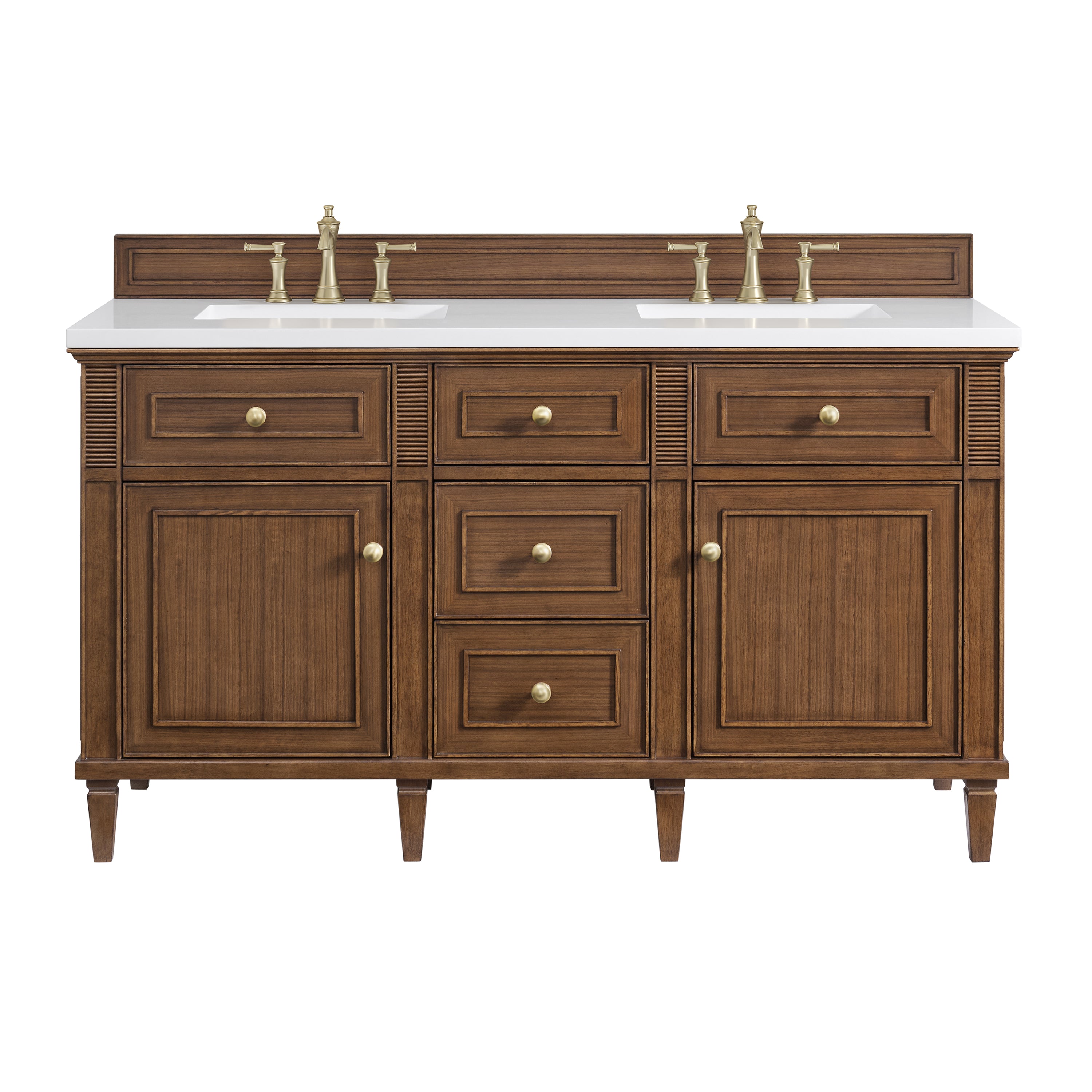 James Martin Vanities Lorelai 60" Double Vanity - Mid-Century Walnut