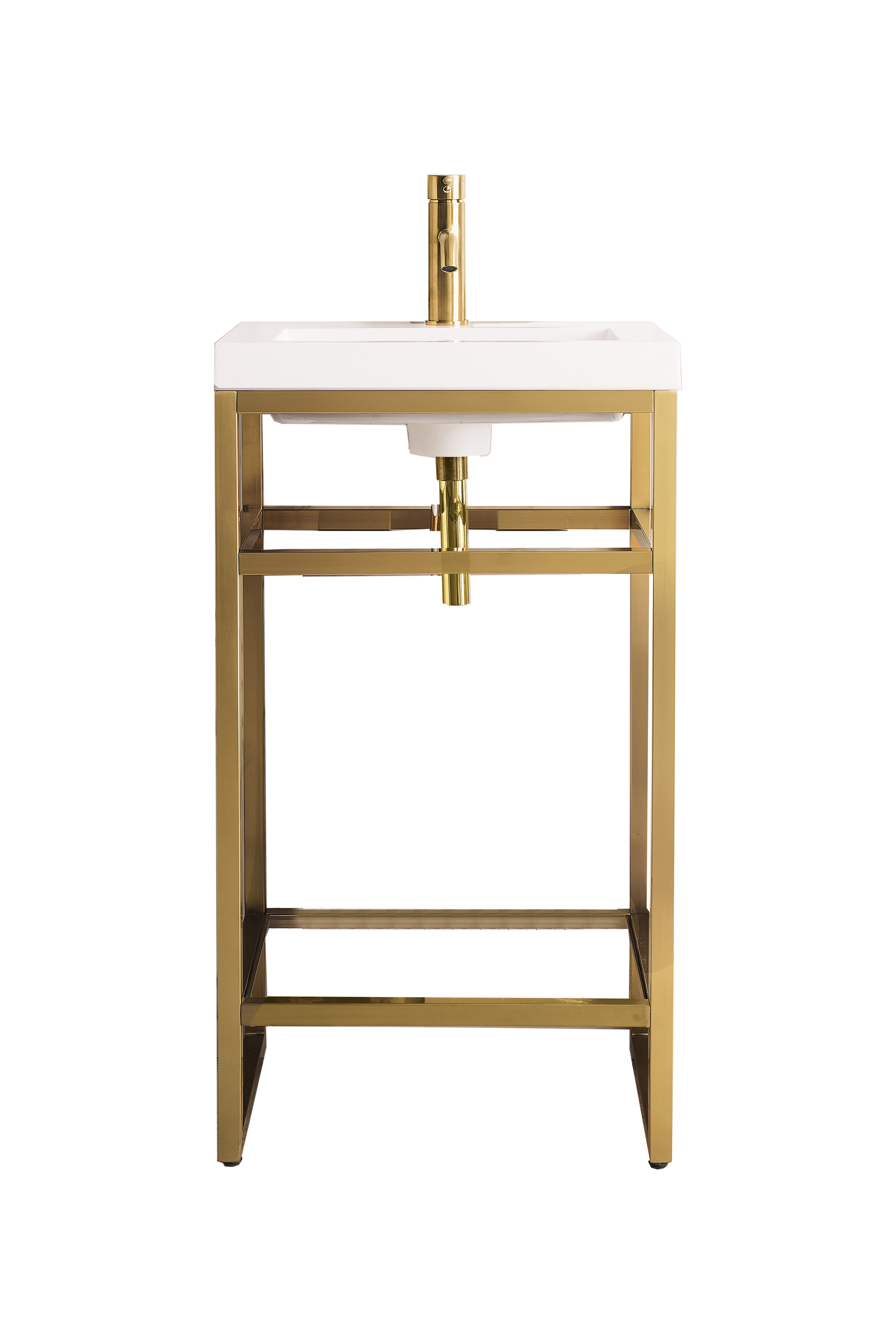 James Martin Vanities Boston 20" Single Console Vanity With White Glossy Composite Stone Top