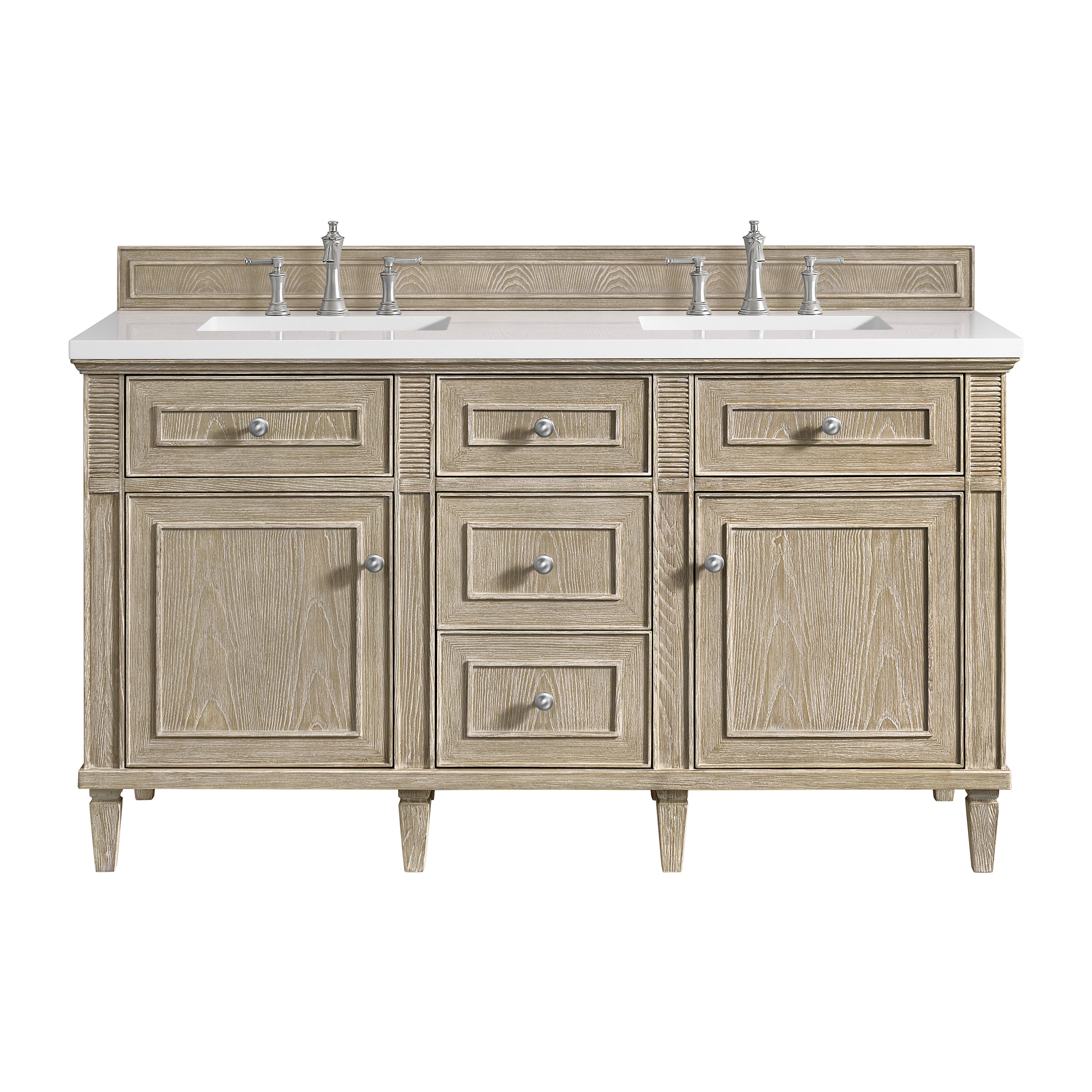 James Martin Vanities Lorelai 60" Double Vanity - Whitewashed Oak