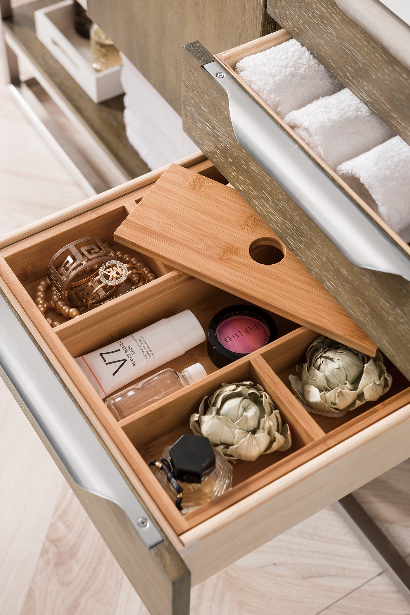 latte oak vanity