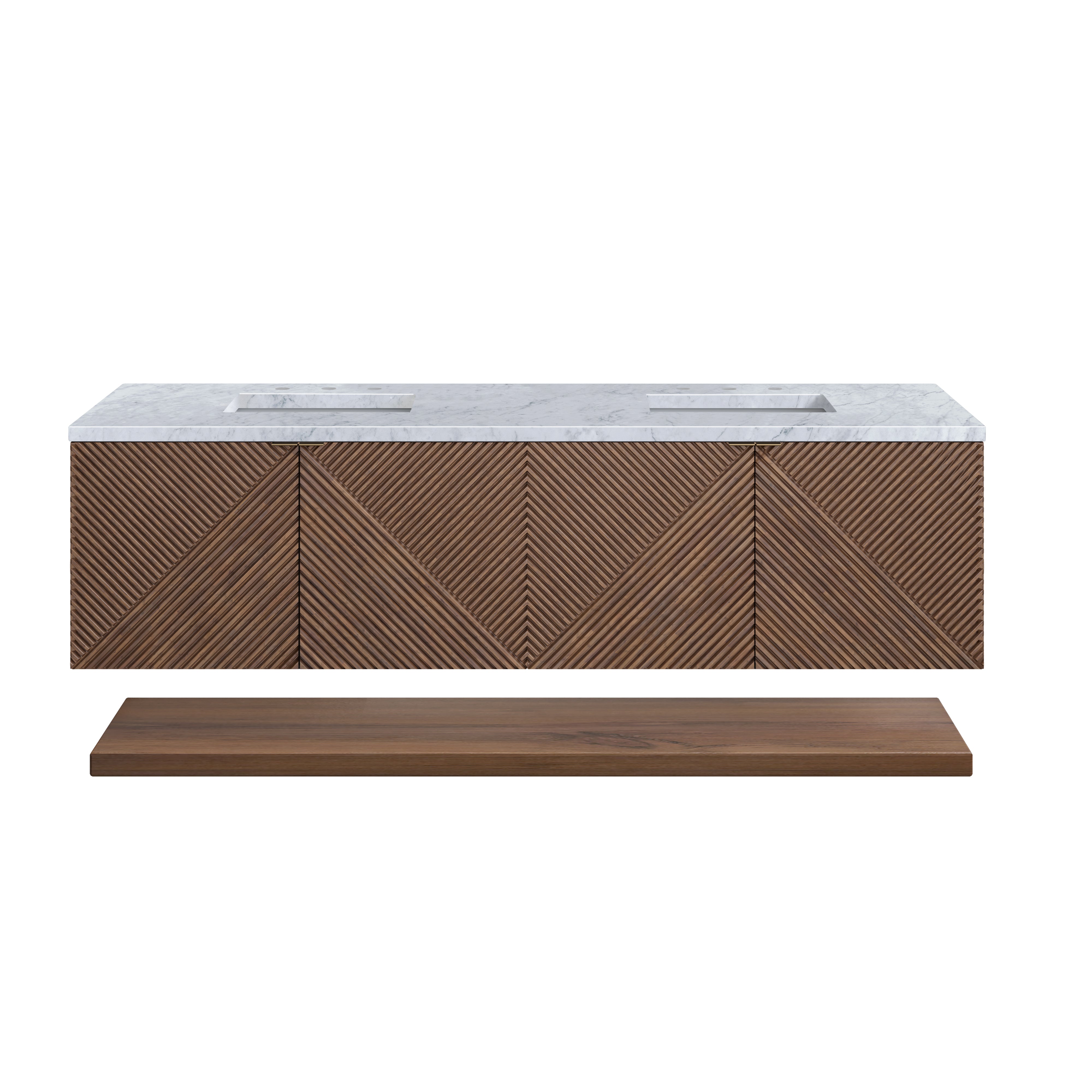 James Martin Vanities Marcello 72" Double Vanity - Chestnut