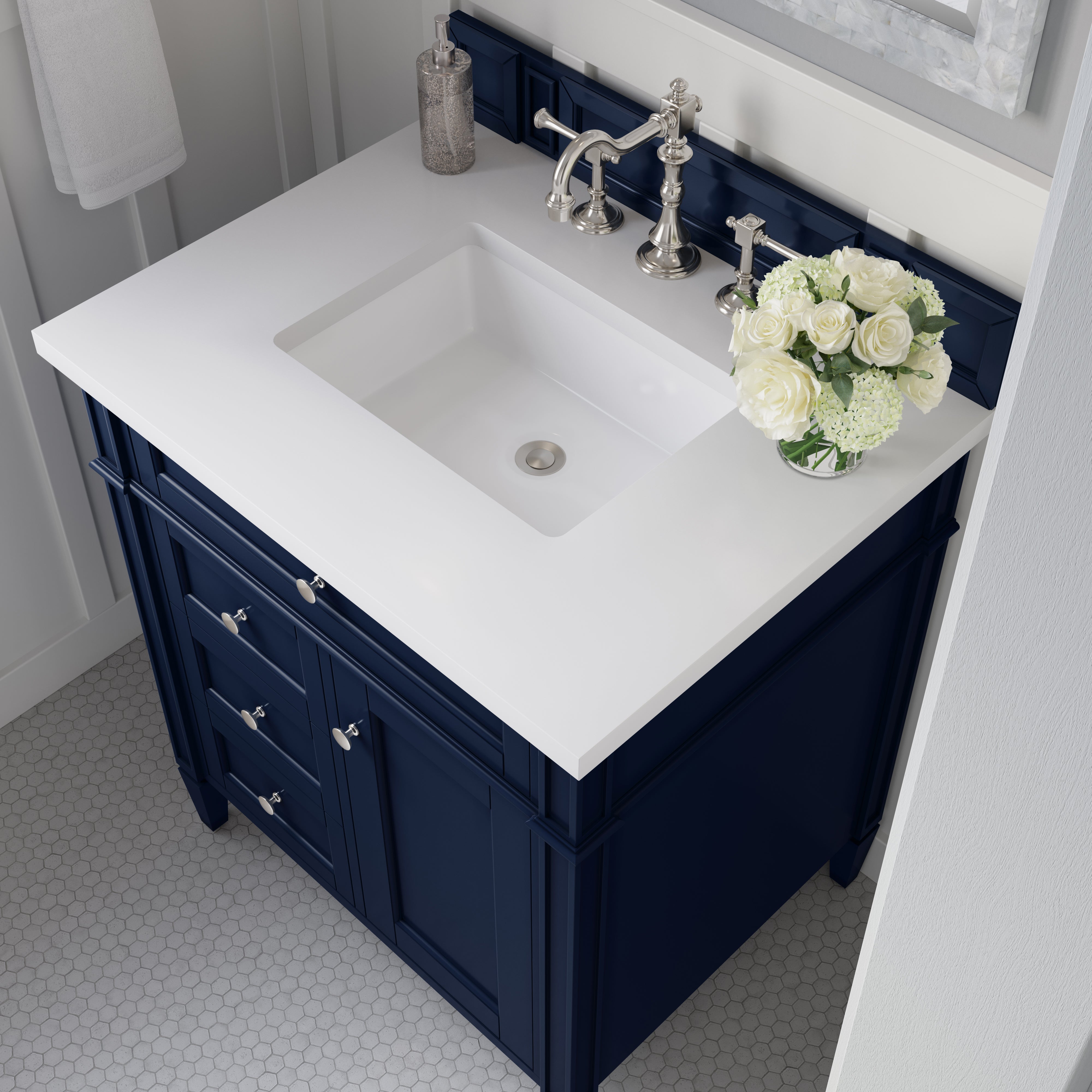 white zeus quartz top vanity