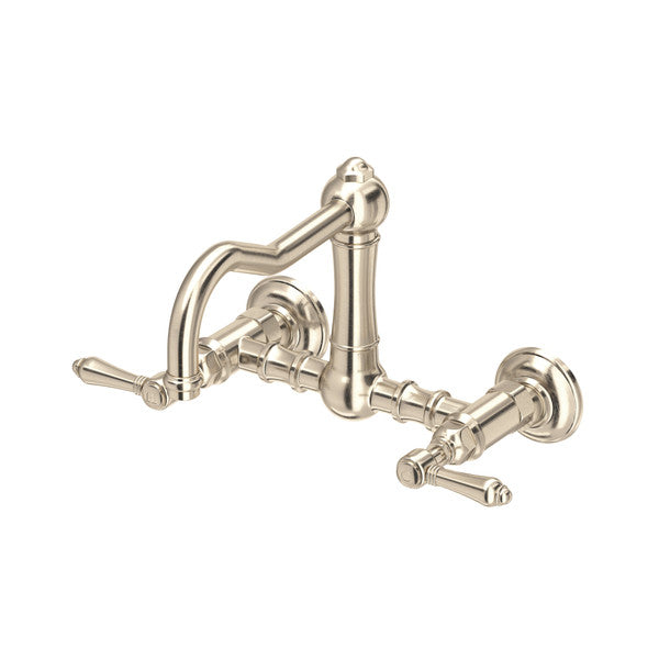 Rohl Acqui Wall Mount Bridge Kitchen Faucet with Column Spout