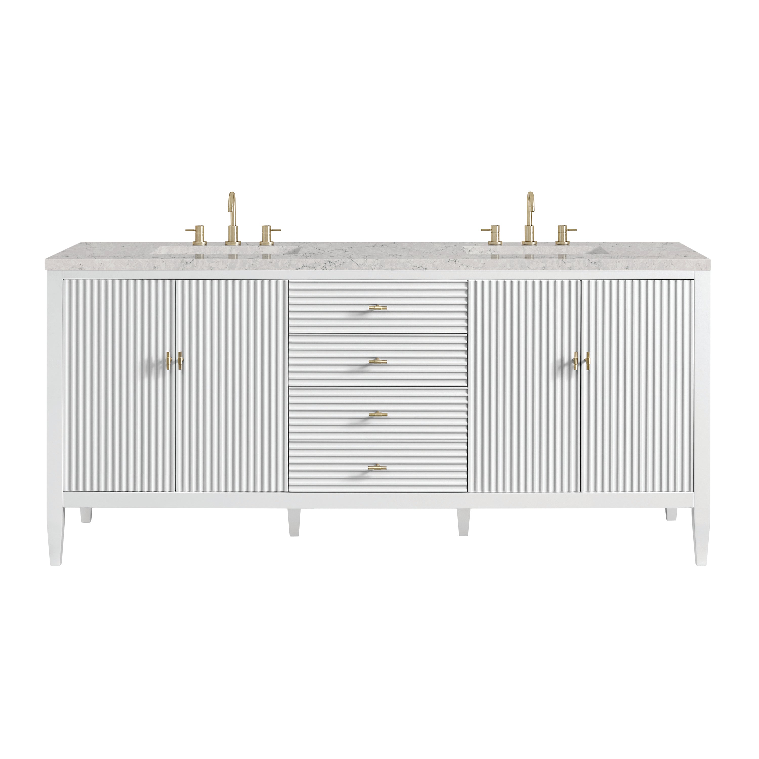 James Martin Vanities Myrrin 72" Double Vanity - Bright White