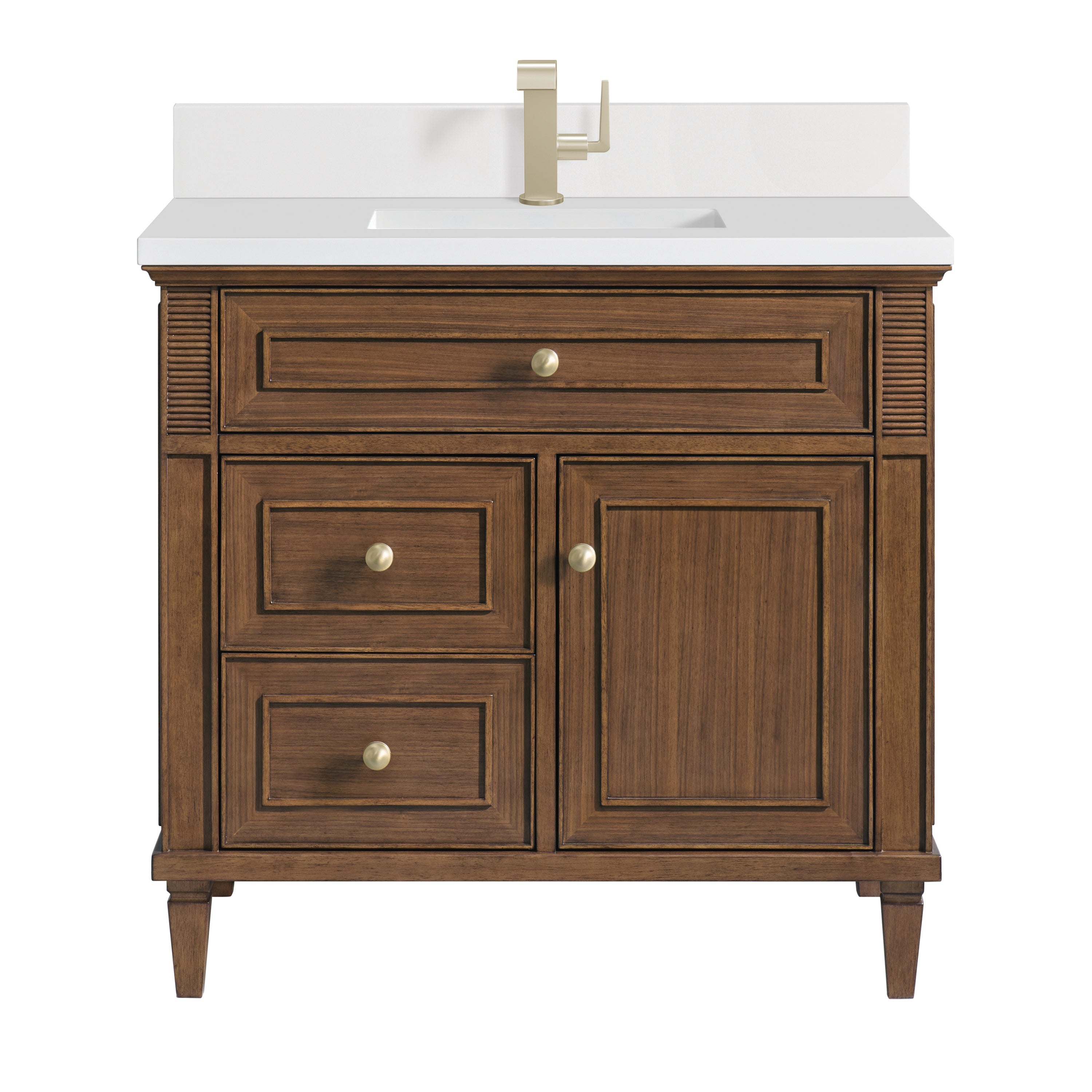 James Martin Vanities Lorelai 36" Single Vanity - Mid-Century Walnut