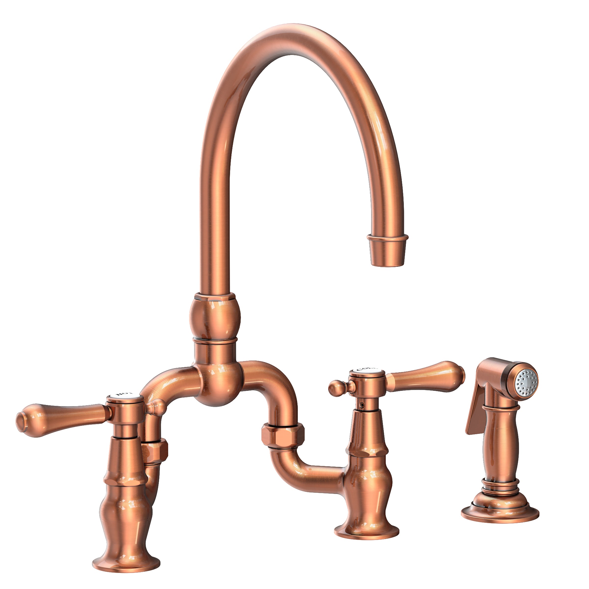 Newport Brass Chesterfield Kitchen Bridge Faucet with Side Spray