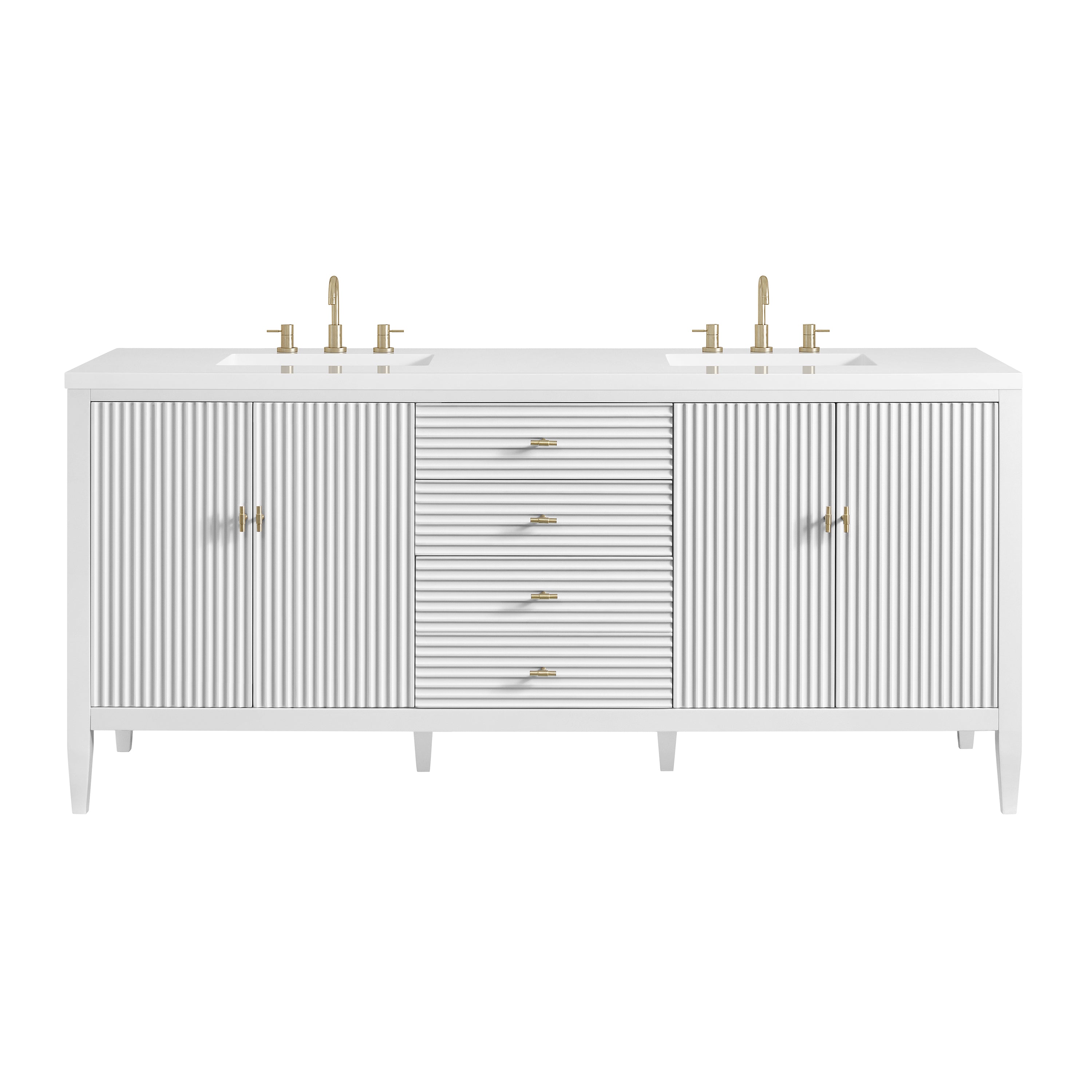 James Martin Vanities Myrrin 72" Double Vanity - Bright White