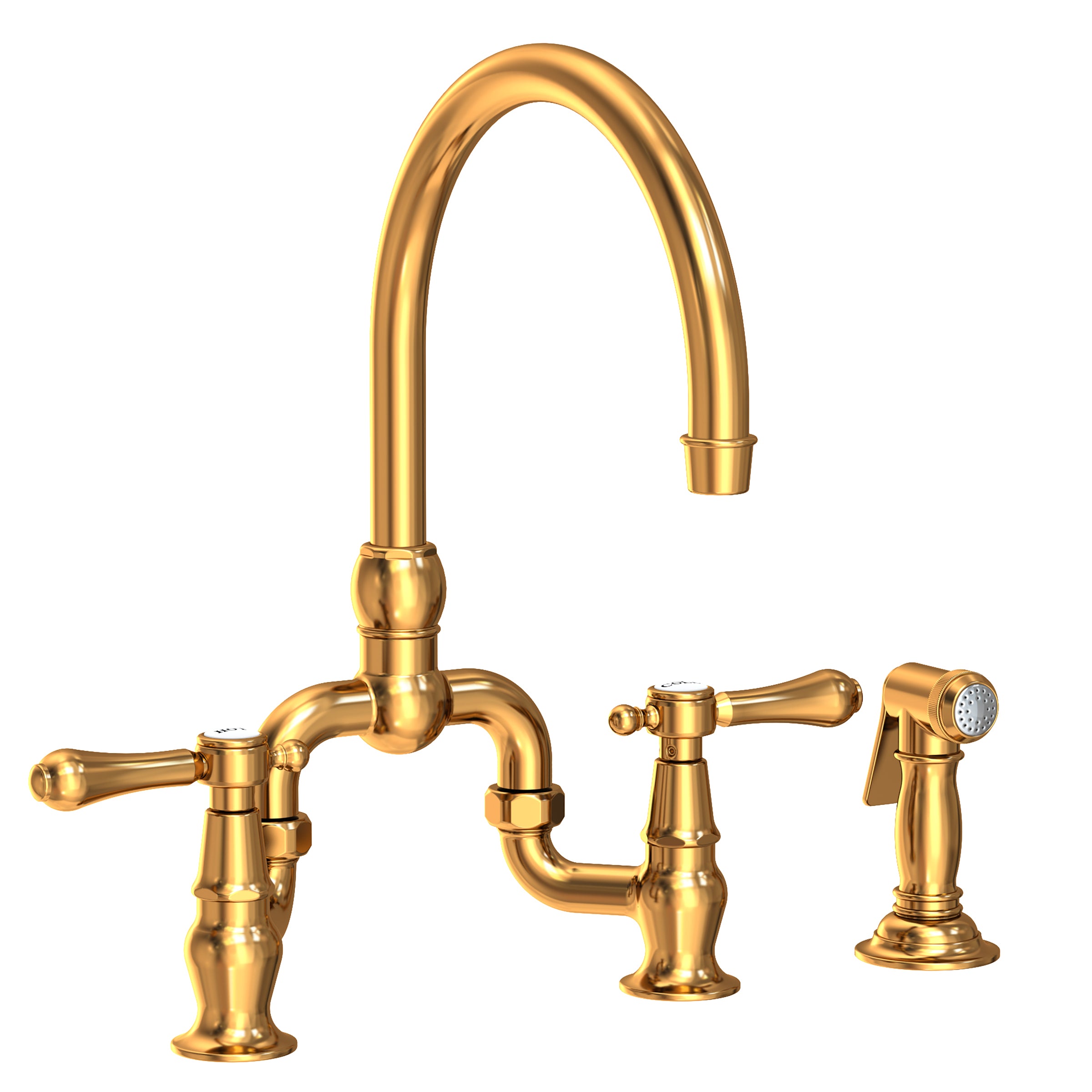 Newport Brass Chesterfield Kitchen Bridge Faucet with Side Spray