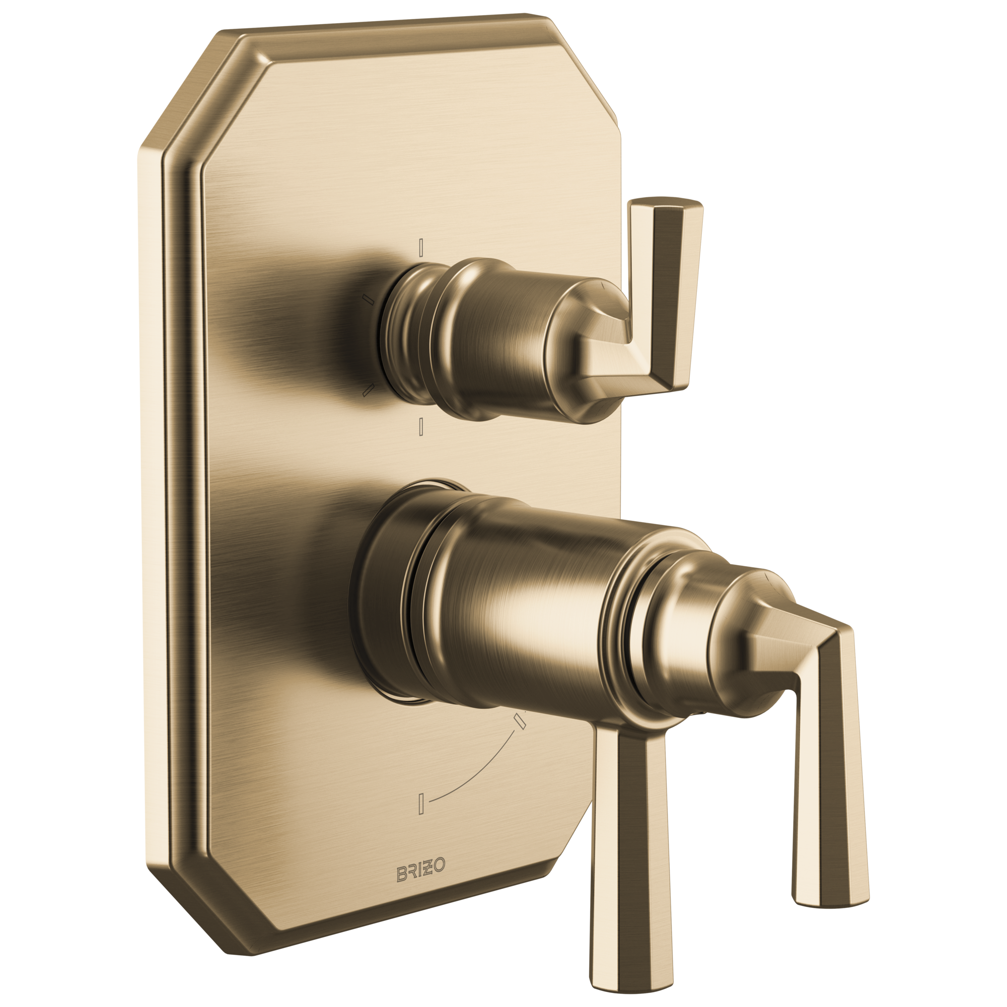 Brizo Beauclere TempAssure Thermostatic Valve with Integrated 6-Function Diverter Trim