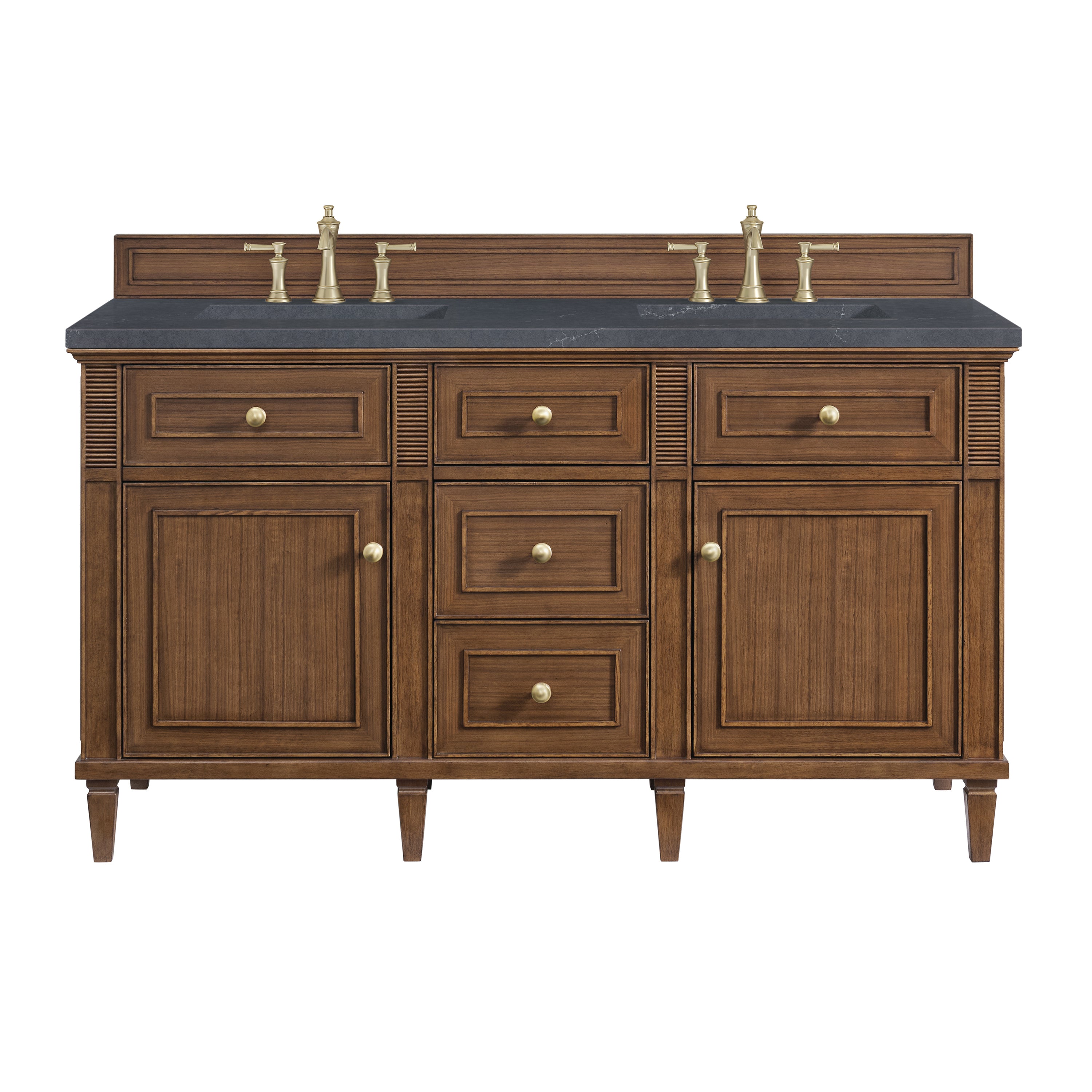 James Martin Vanities Lorelai 60" Double Vanity - Mid-Century Walnut