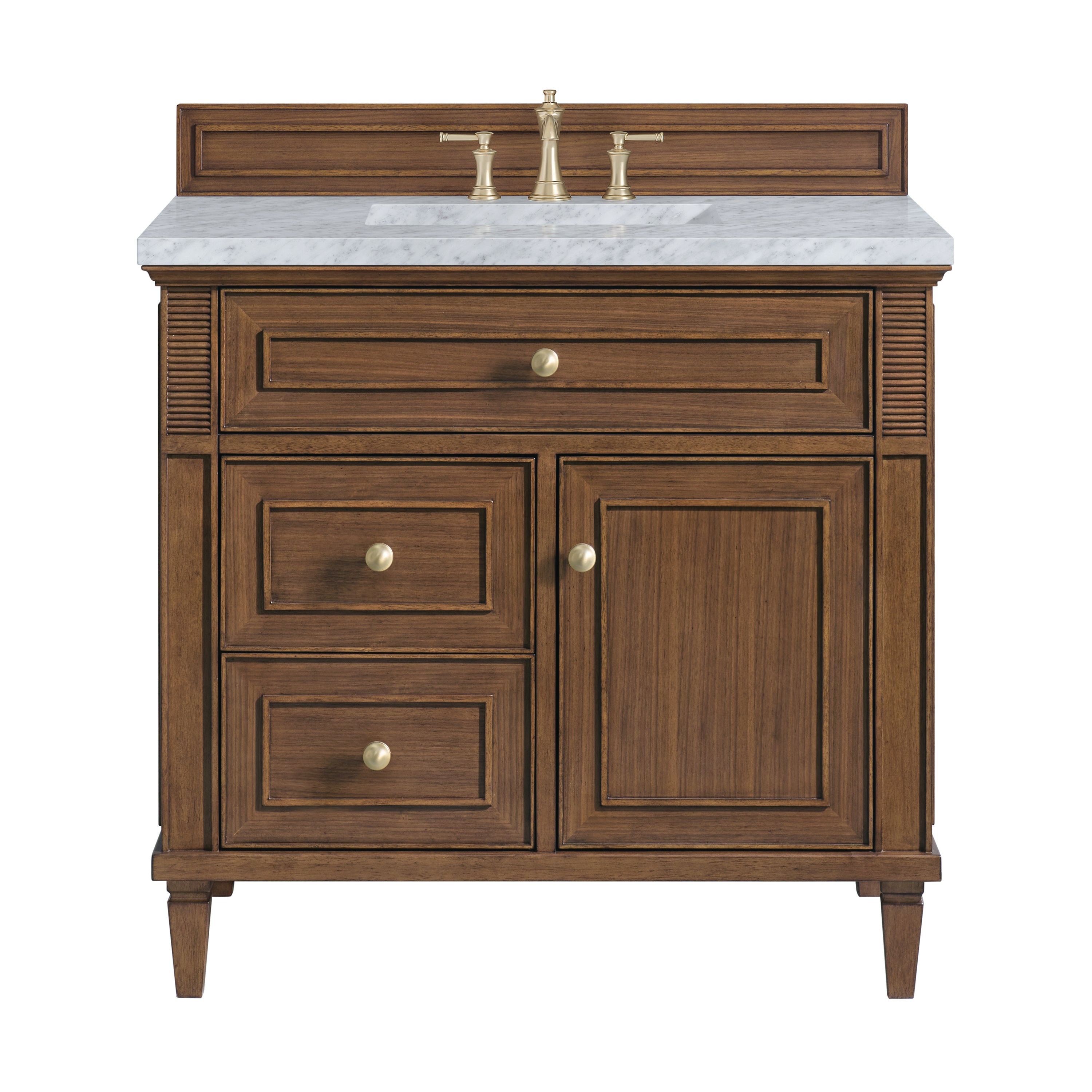 James Martin Vanities Lorelai 36" Single Vanity - Mid-Century Walnut