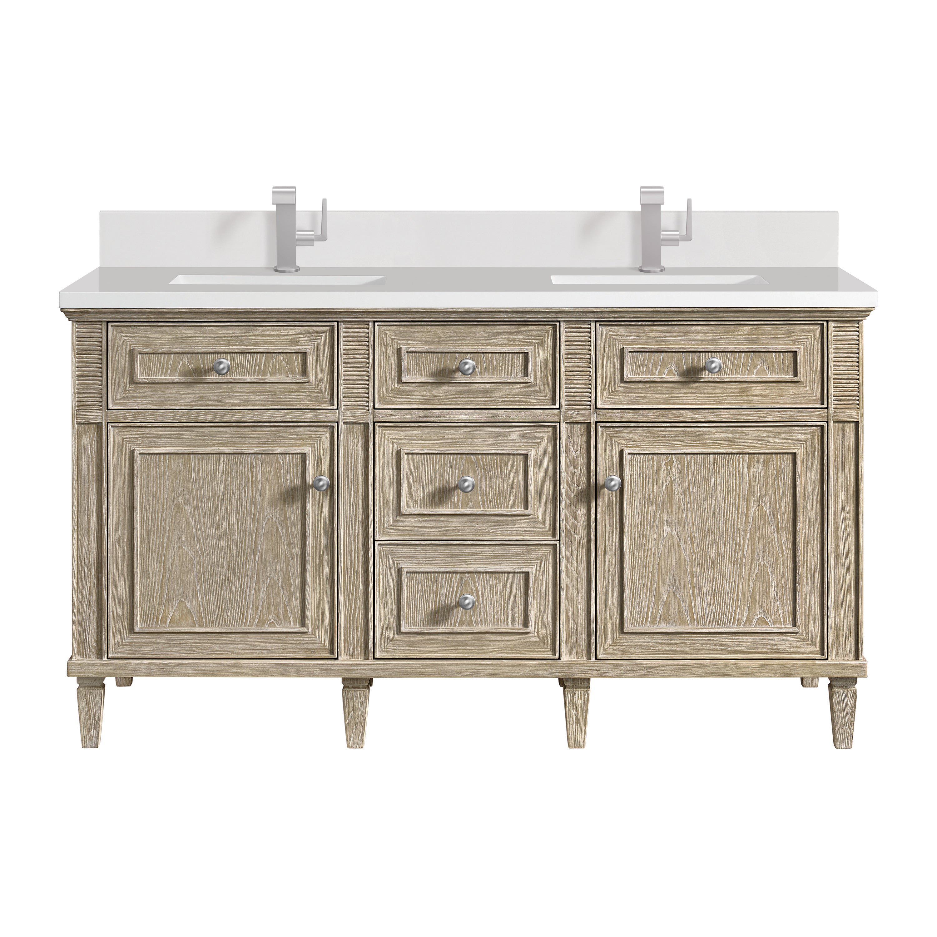 James Martin Vanities Lorelai 60" Double Vanity - Whitewashed Oak