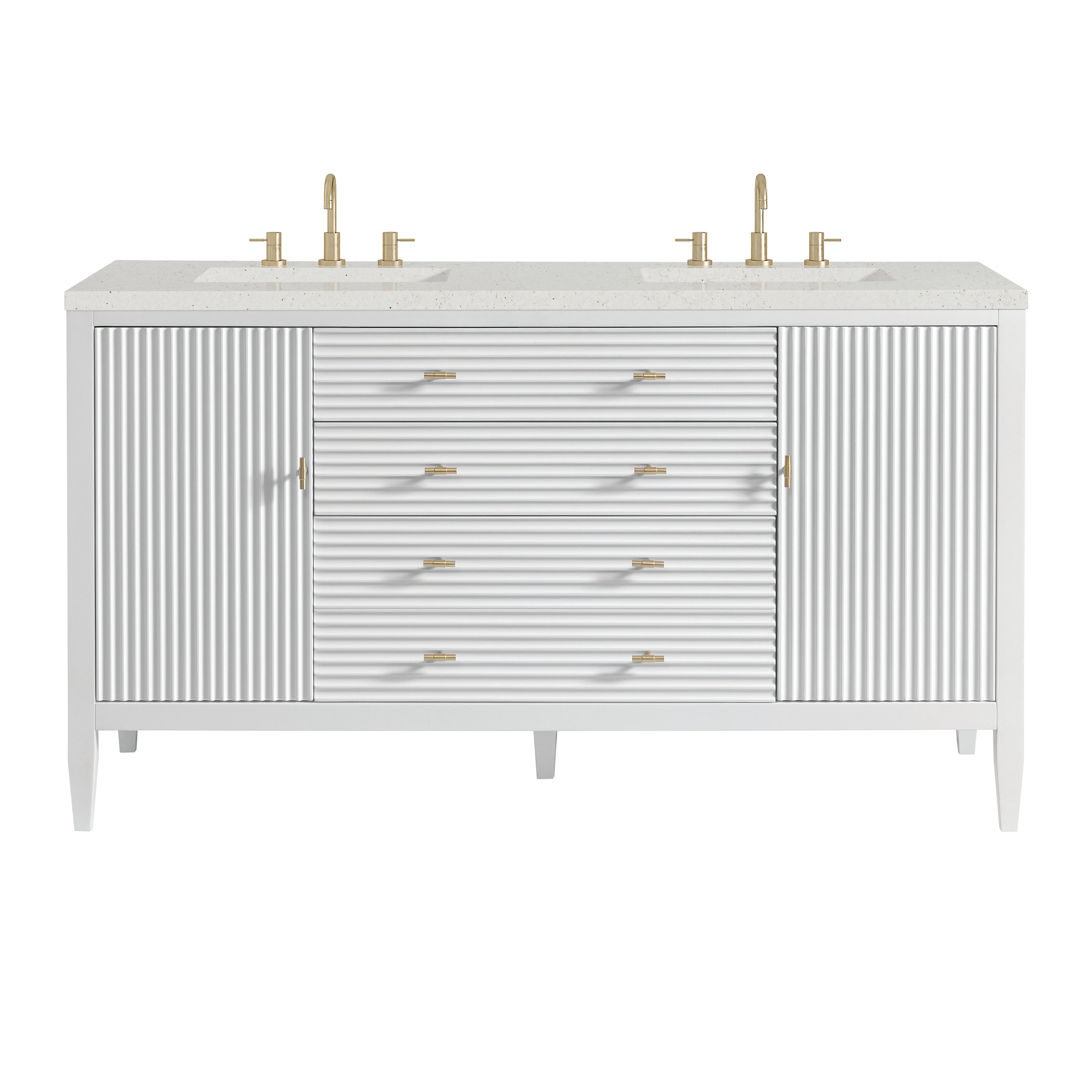James Martin Vanities Myrrin 60" Double Vanity - Bright White