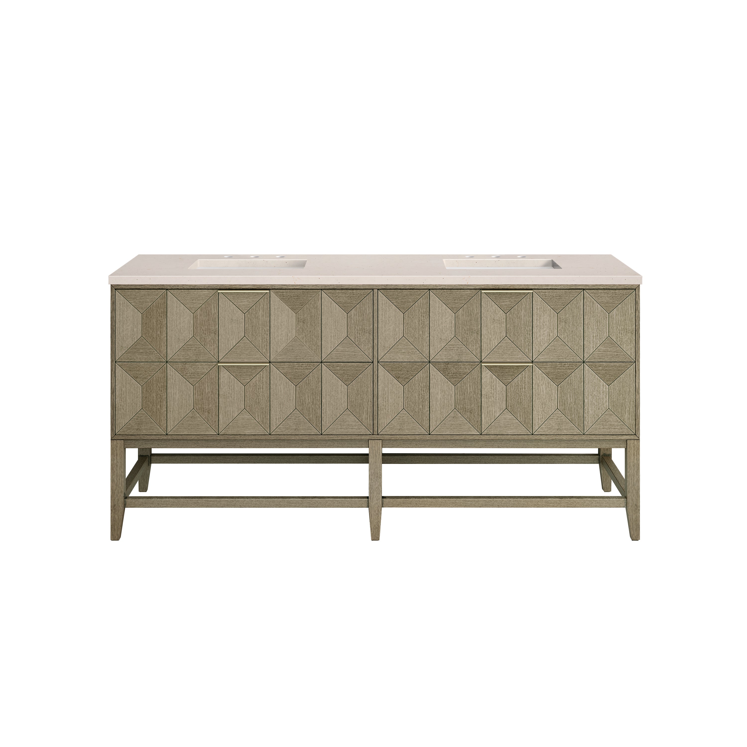 James Martin Vanities Emmeline 72" Double Vanity - Pebble Oak