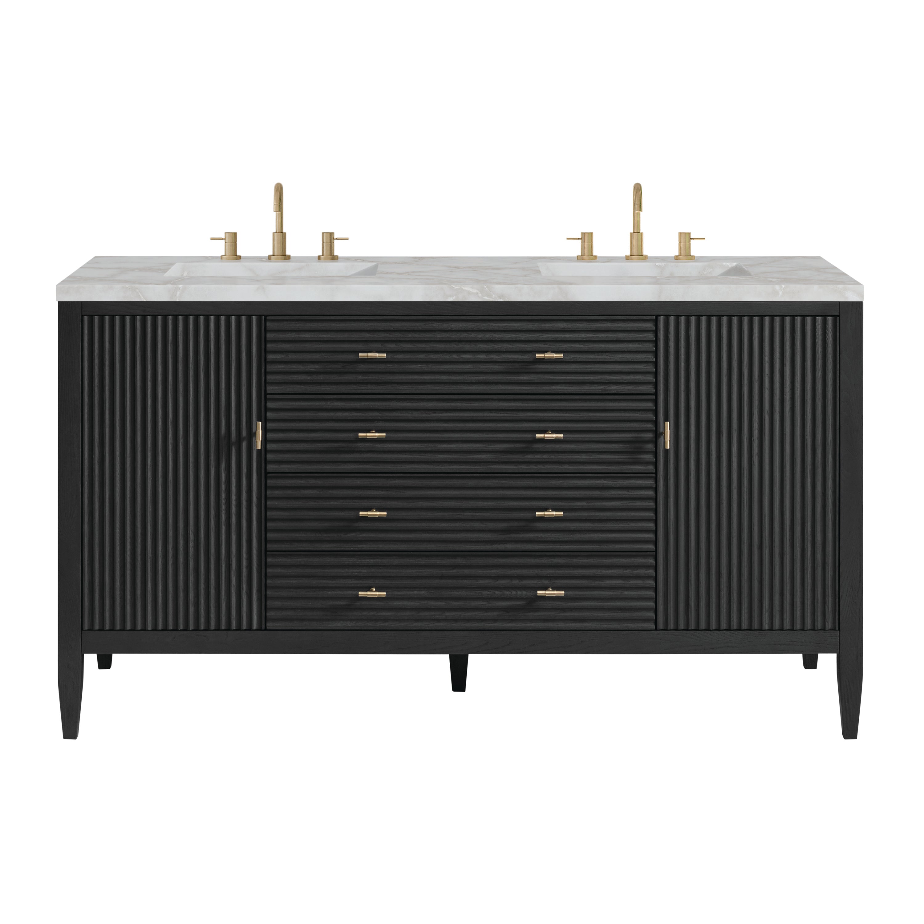 James Martin Vanities Myrrin 60" Double Vanity - Carbon Oak