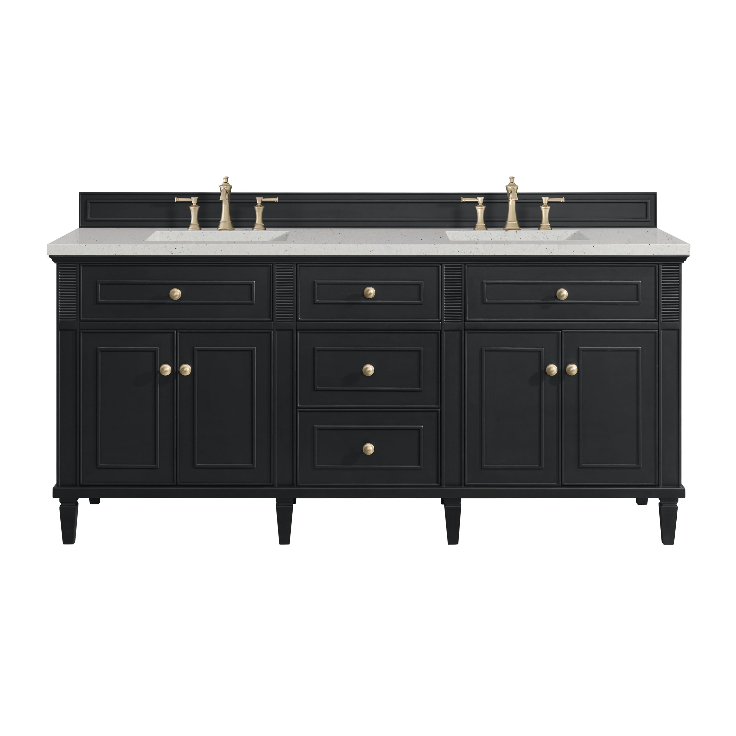 James Martin Vanities Lorelai 72" Double Vanity - Black Onyx