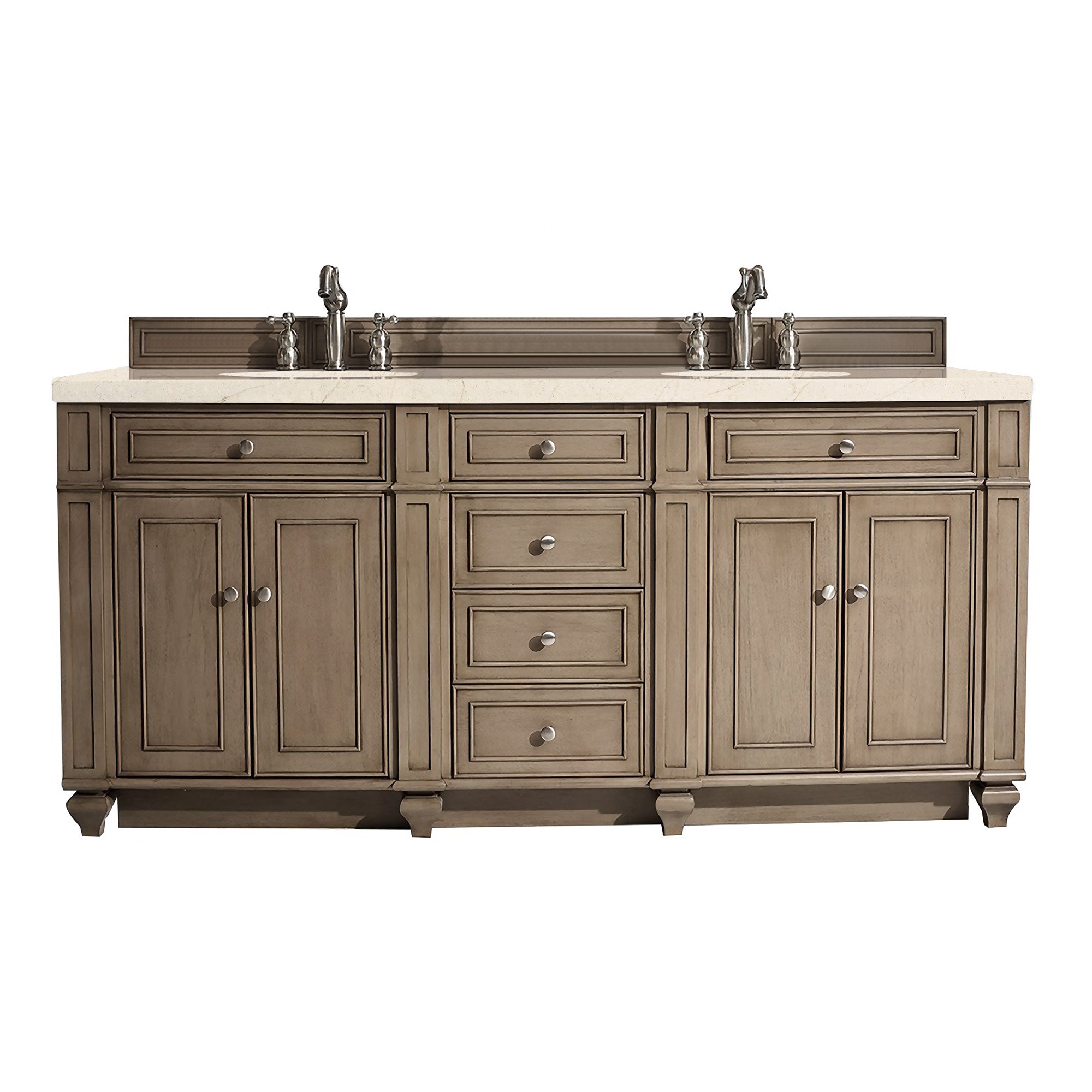 James Martin Vanities Bristol 72" Double Vanity - Whitewashed Walnut