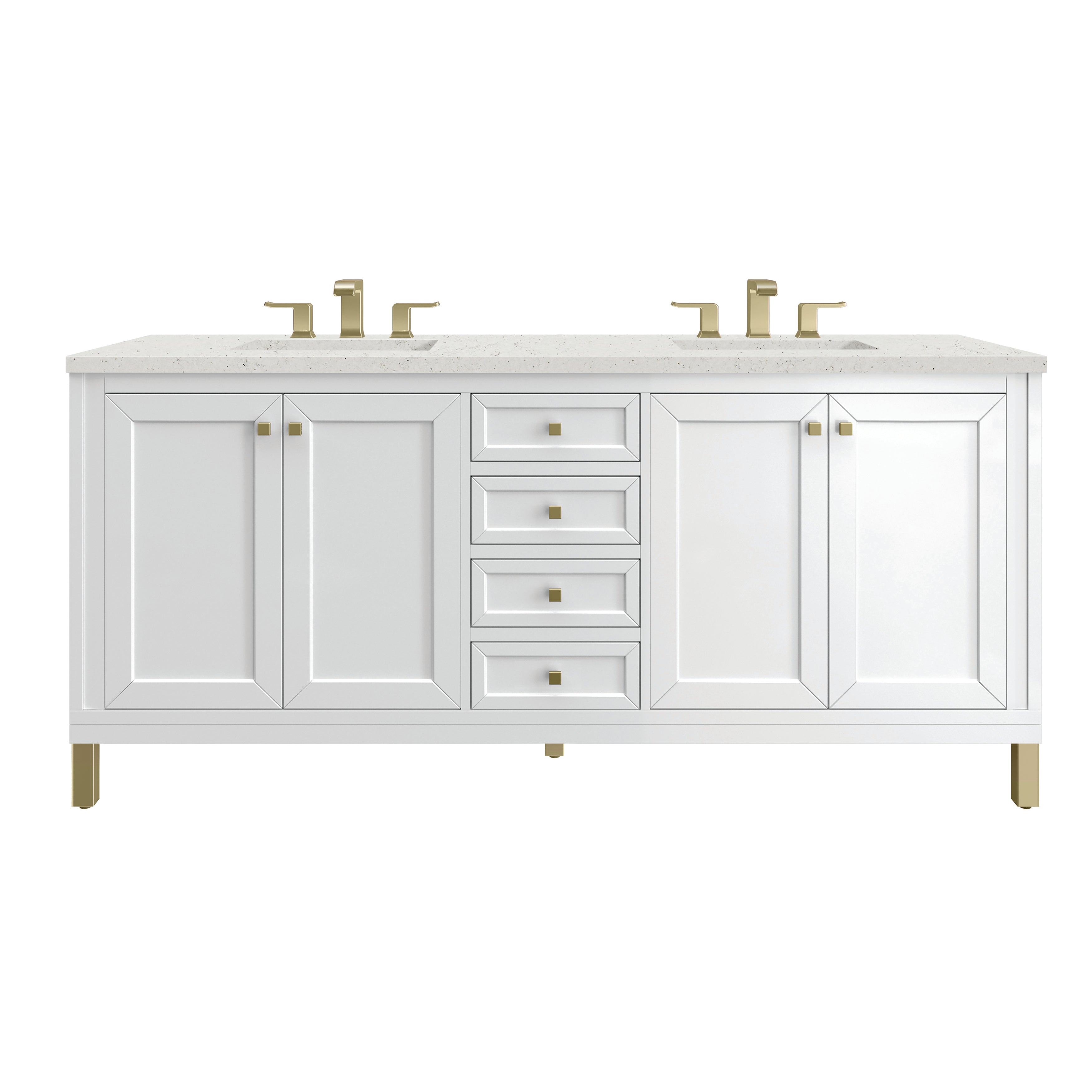 James Martin Vanities Chicago 72" Double Vanity - Glossy White
